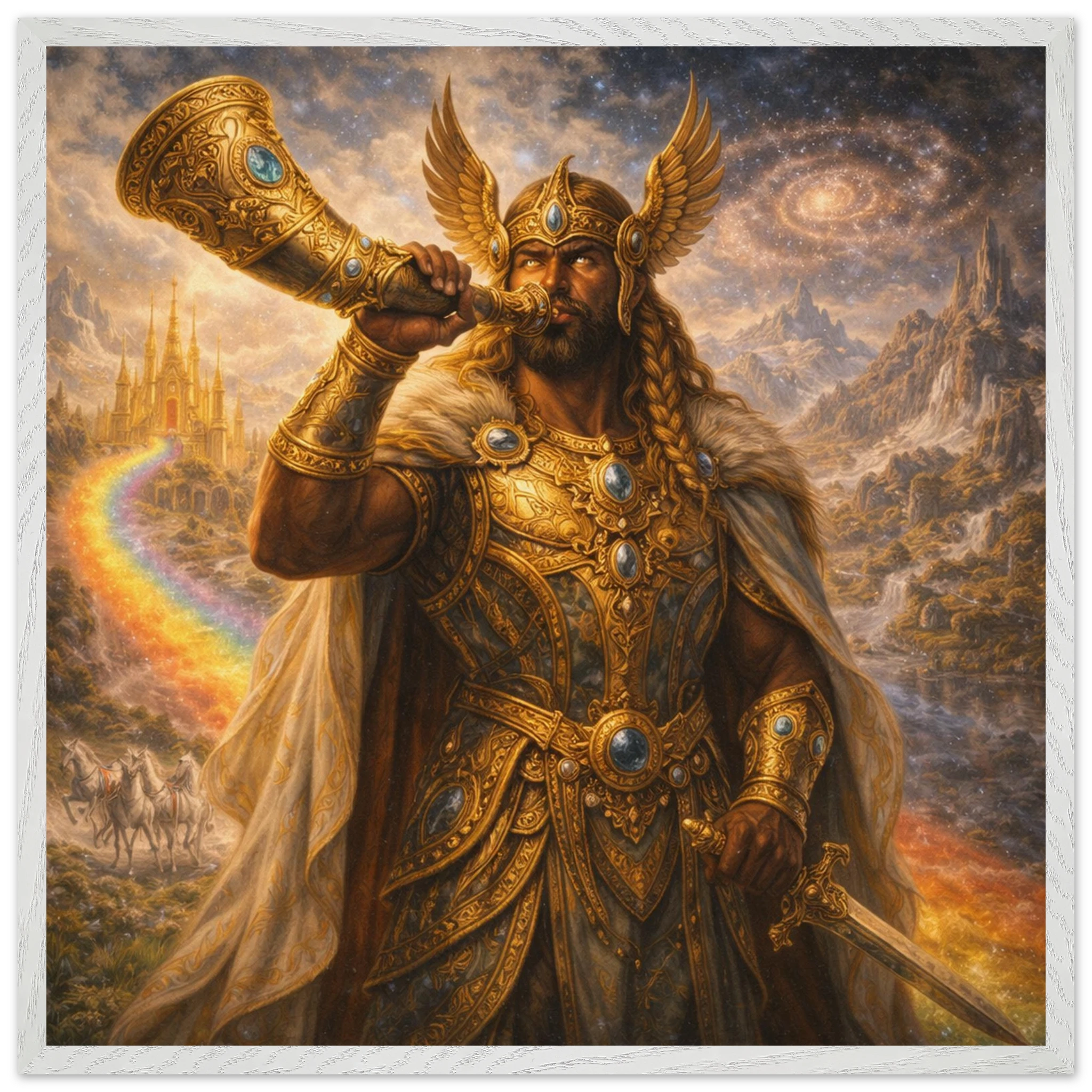 Heimdall – Mythologie Fine Art Print mit Rahmen | babasan