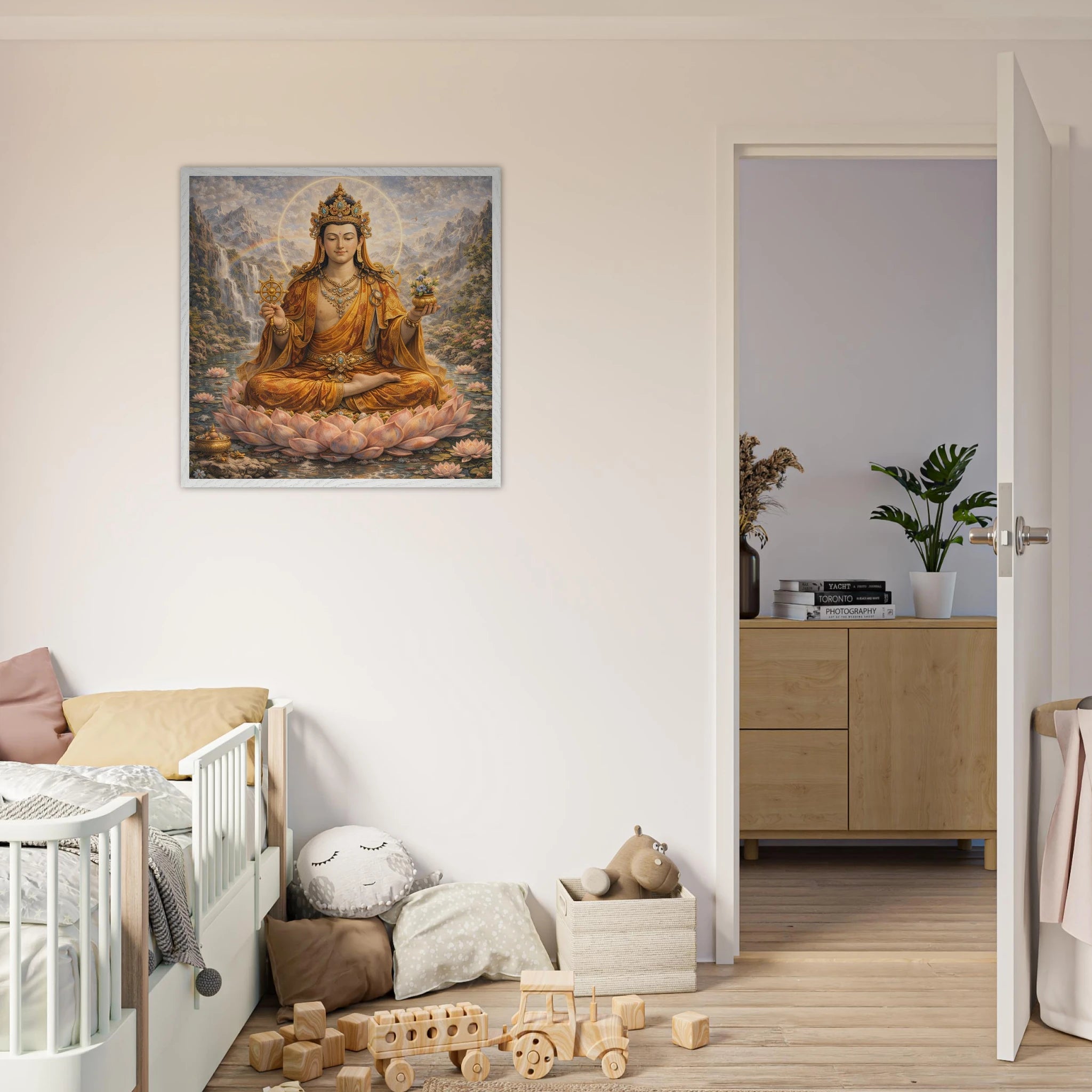 Buddha Maitreya – Mythologie Fine Art Print mit Rahmen | babasan