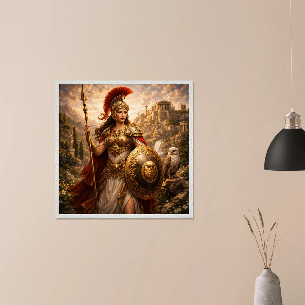 Athena – Mythologie Fine Art Print mit Rahmen | babasan