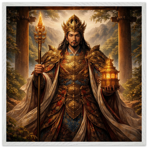 Bishamonten – Mythologie Fine Art Print mit Rahmen | babasan