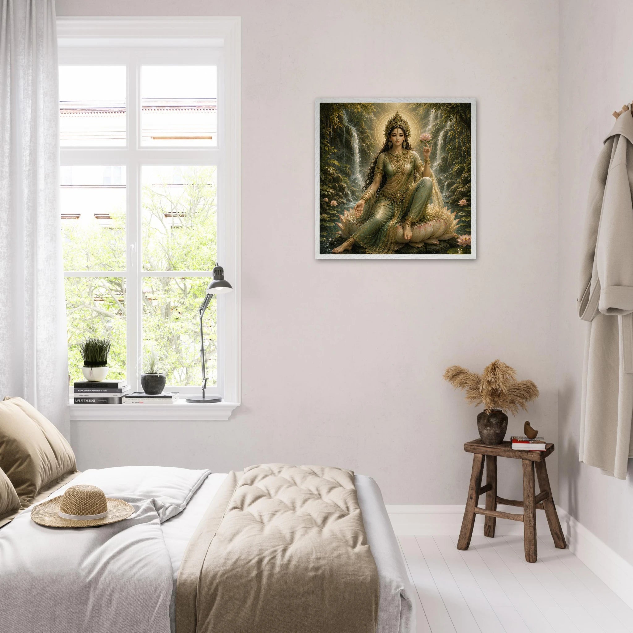 Grüne Tara – Mythologie Fine Art Print mit Rahmen | babasan