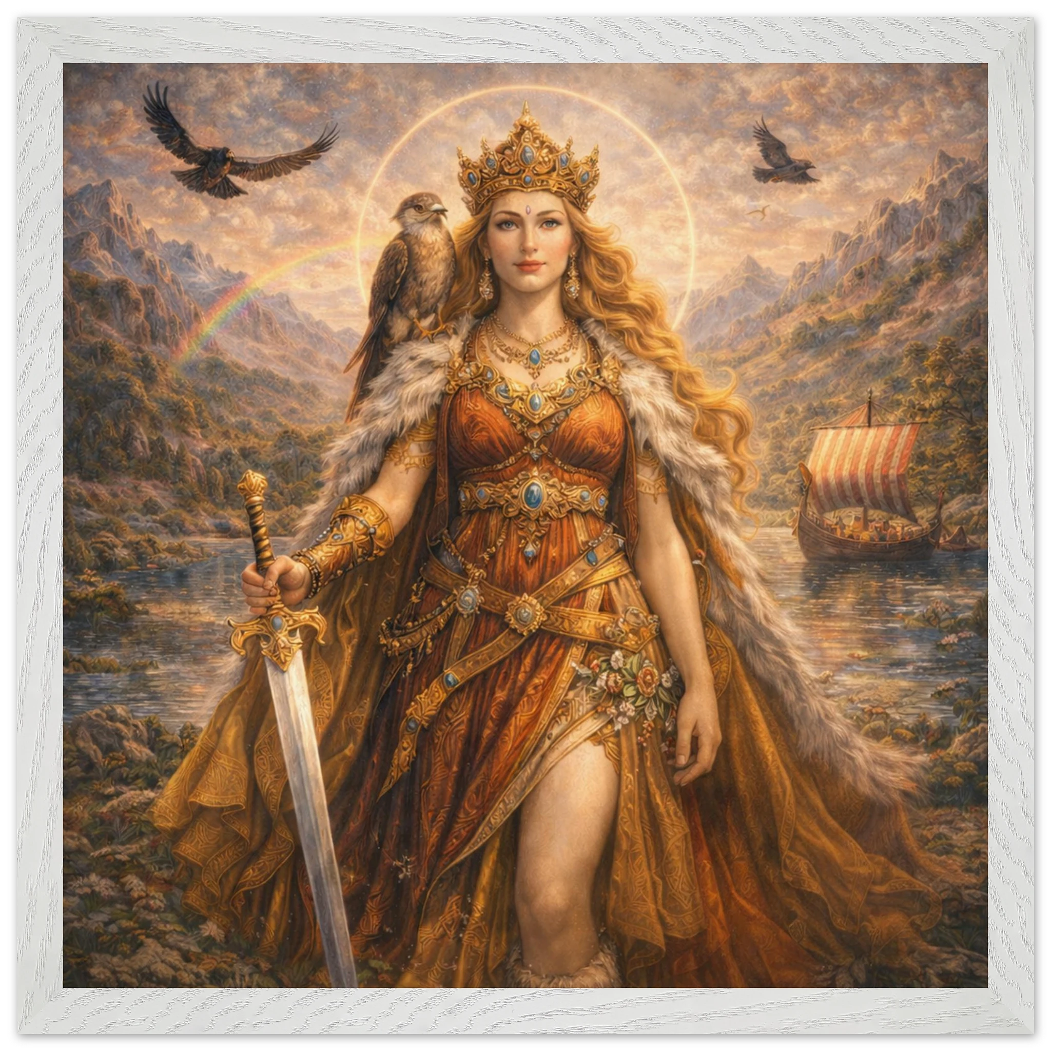 Freya – Mythologie Fine Art Print mit Rahmen | babasan