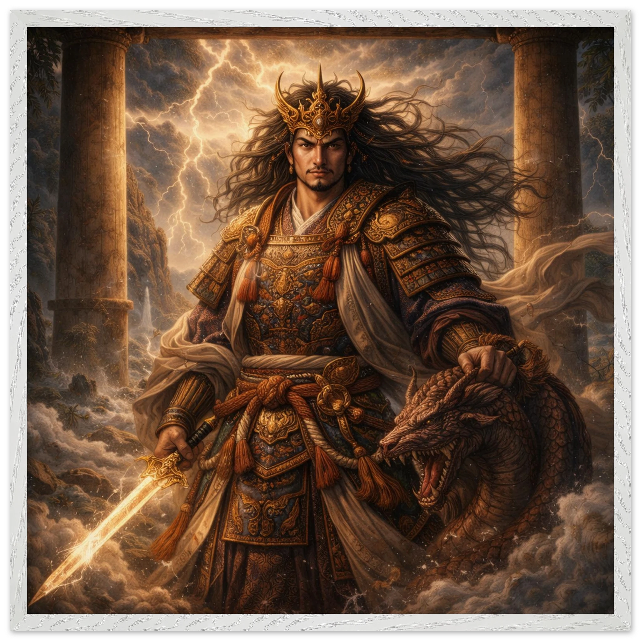 Susanoo – Mythologie Fine Art Print mit Rahmen | babasan