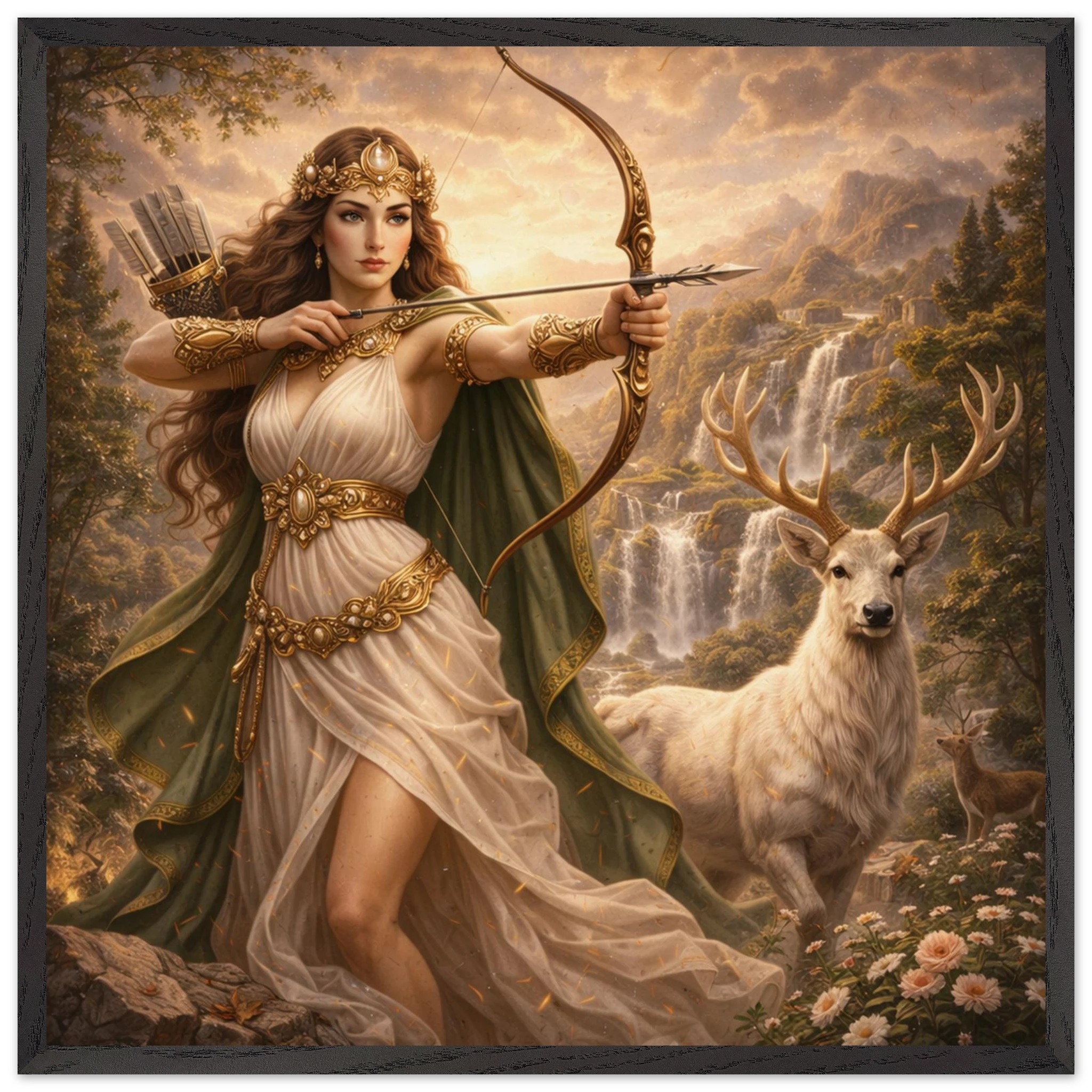 Artemis – Mythologie Fine Art Print mit Rahmen | babasan