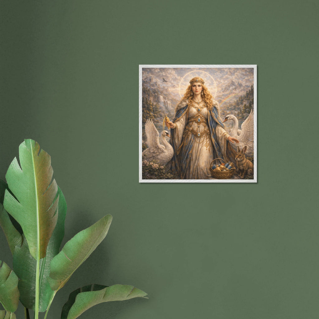 Frigg – Mythologie Fine Art Print mit Rahmen | babasan