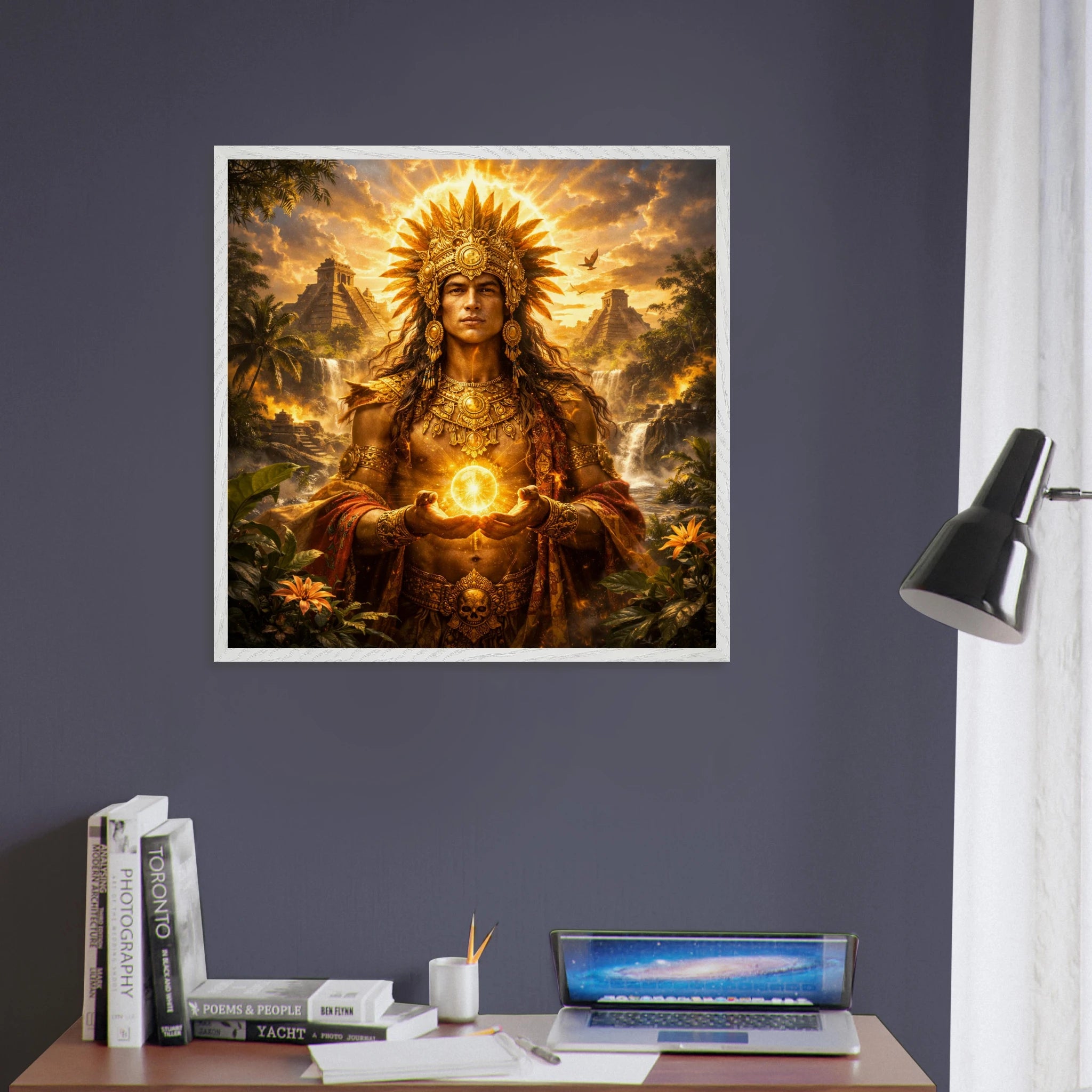 Kinich Ahau – Mythologie Fine Art Print mit Rahmen | babasan