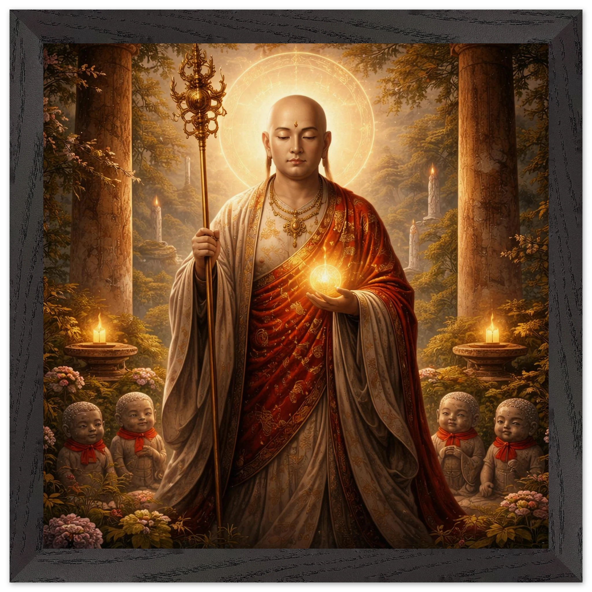 Jizō – Mythologie Fine Art Print mit Rahmen | babasan