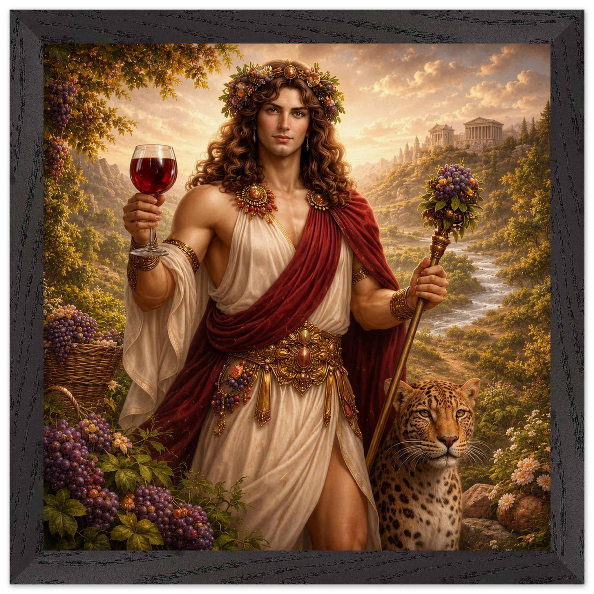 Dionysos – Mythologie Fine Art Print mit Rahmen | babasan