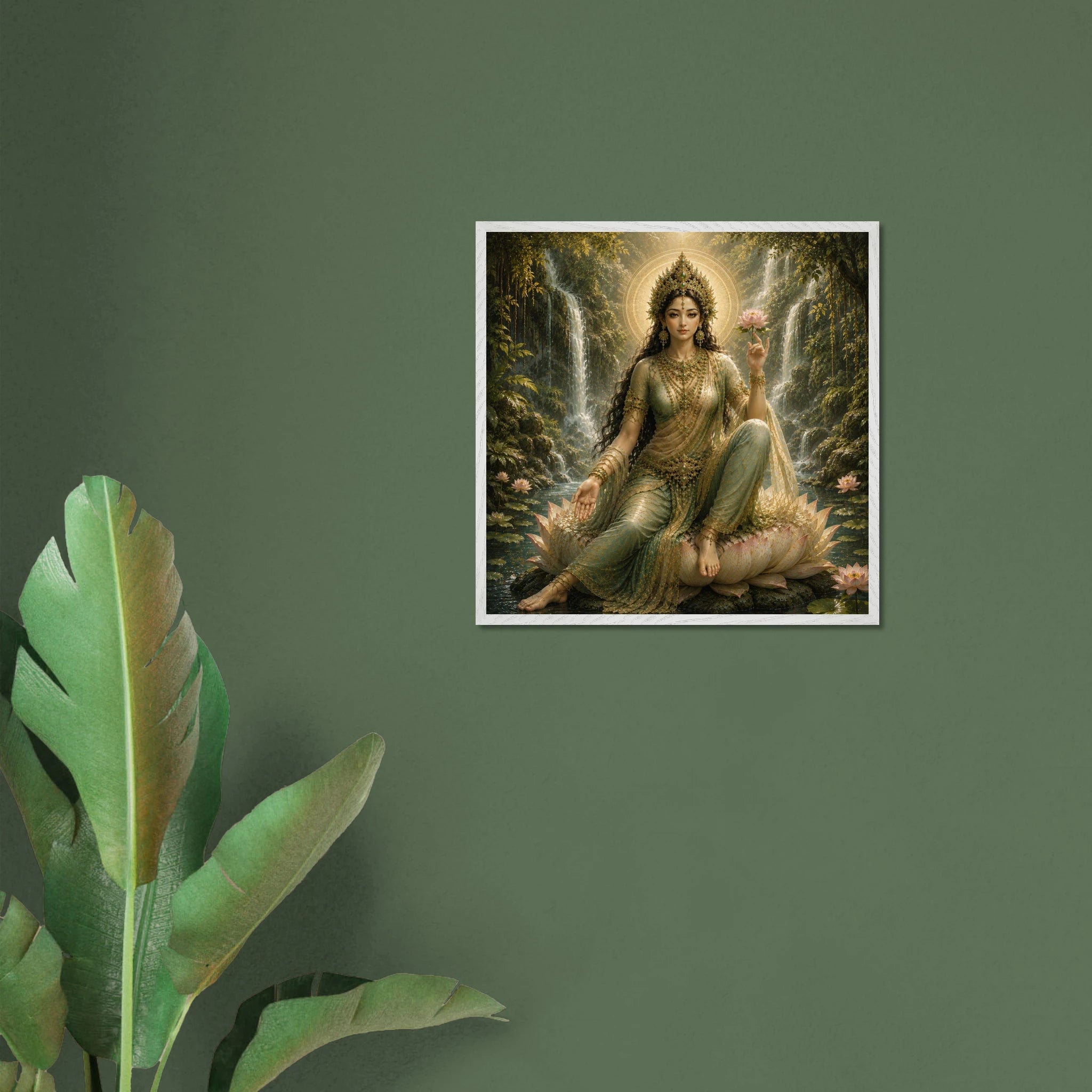 Grüne Tara – Mythologie Fine Art Print mit Rahmen | babasan