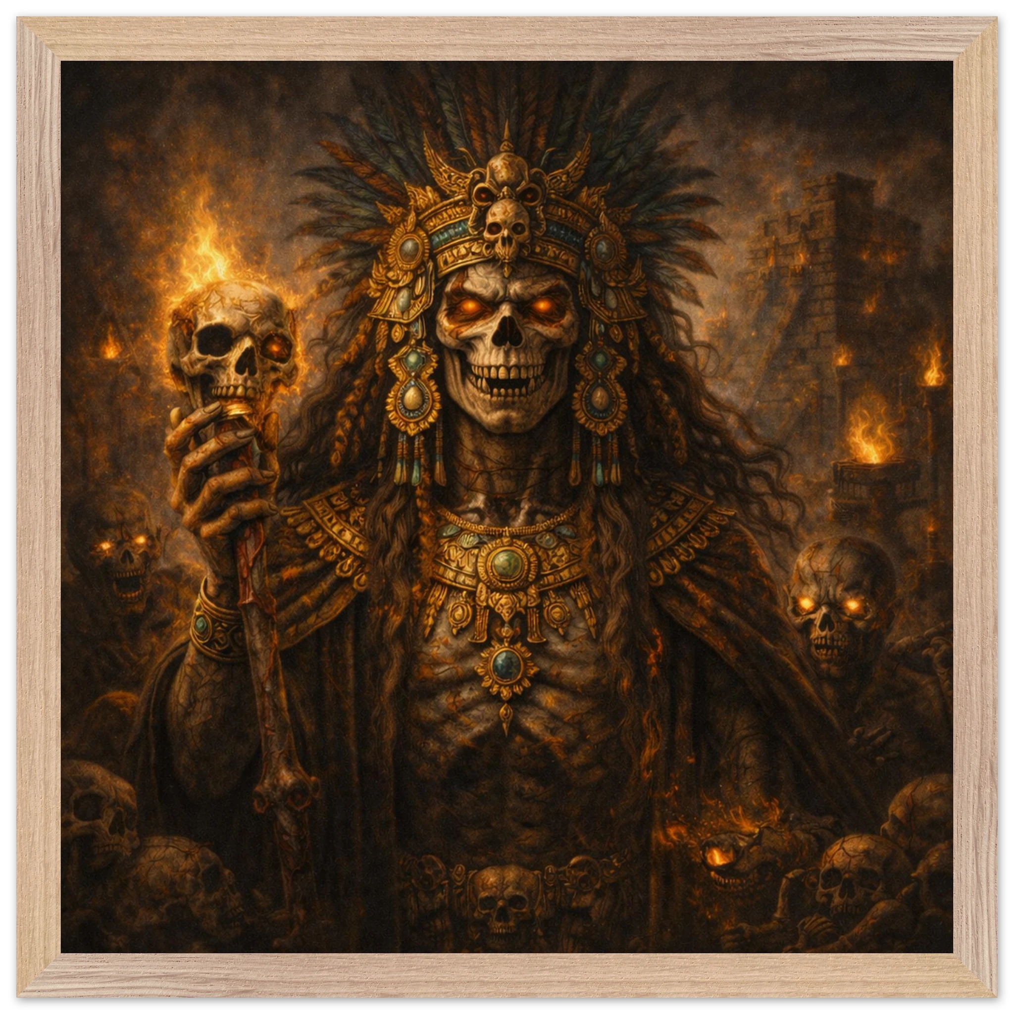 Ah Puch – Mythologie Fine Art Print mit Rahmen | babasan