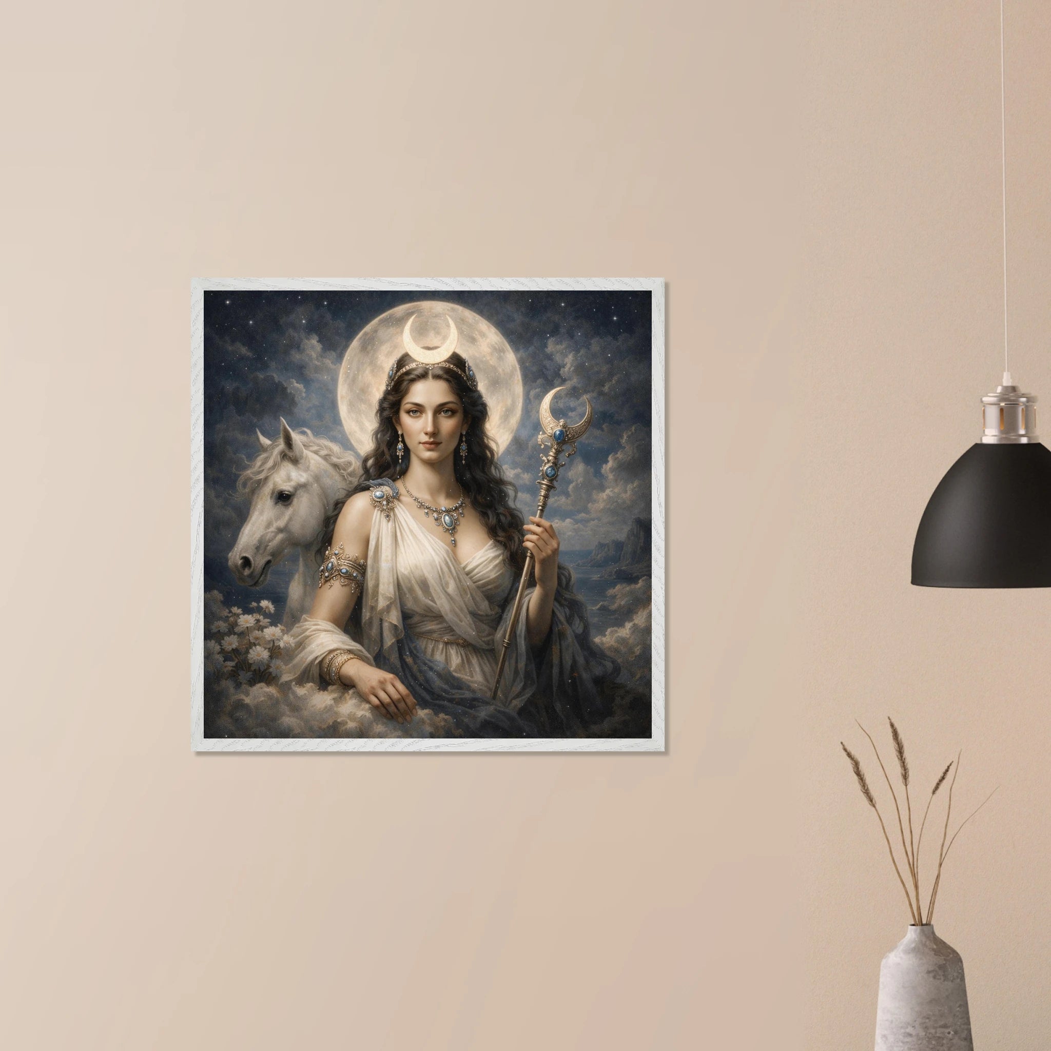 Luna – Mythologie Fine Art Print mit Rahmen | babasan