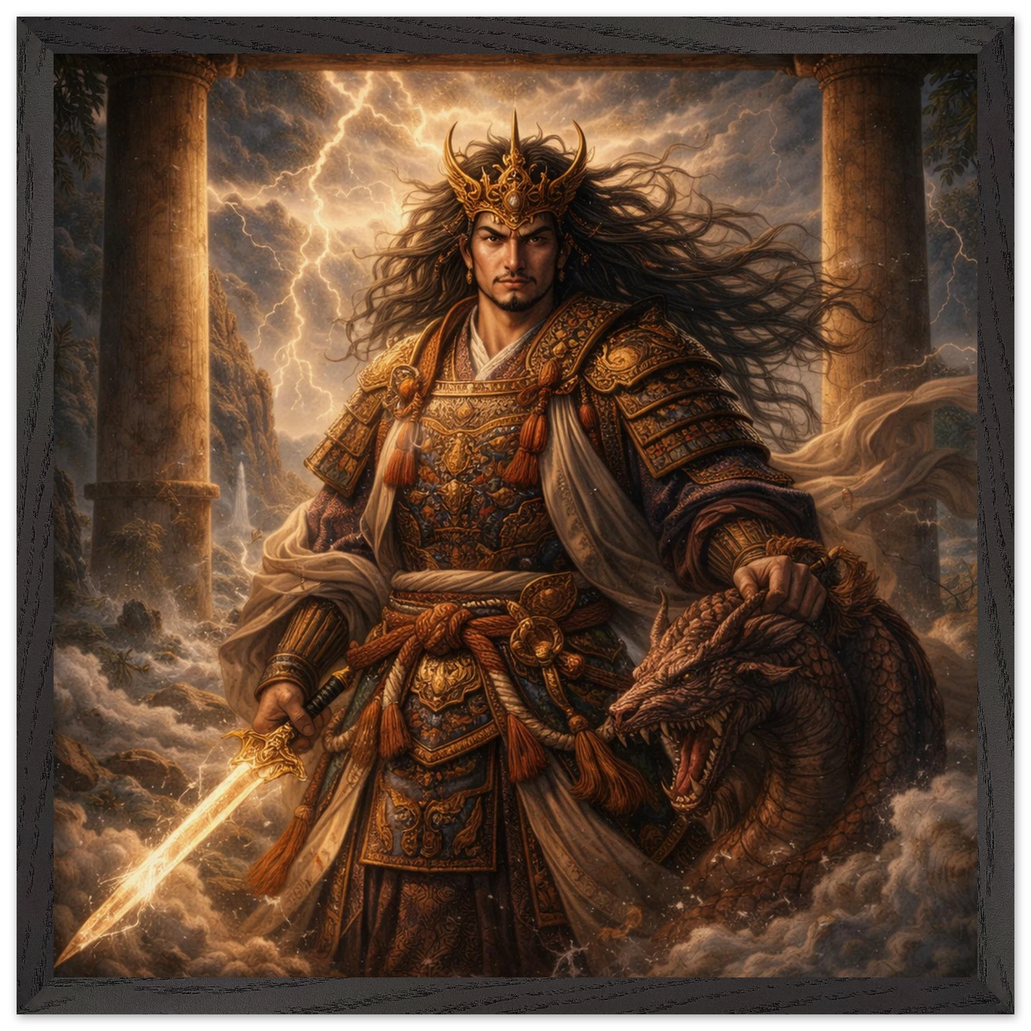 Susanoo – Mythologie Fine Art Print mit Rahmen | babasan