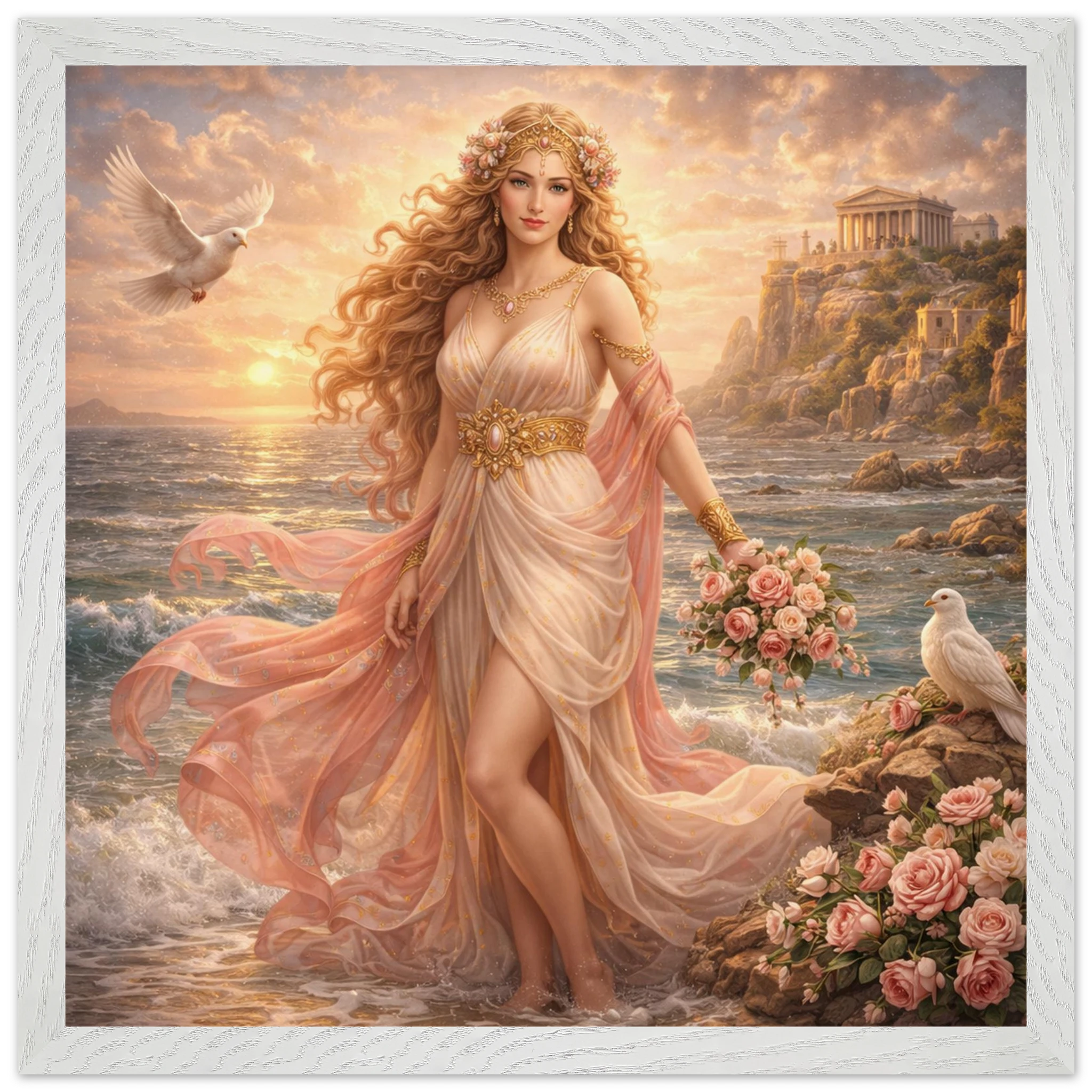 Aphrodite – Mythologie Fine Art Print mit Rahmen | babasan