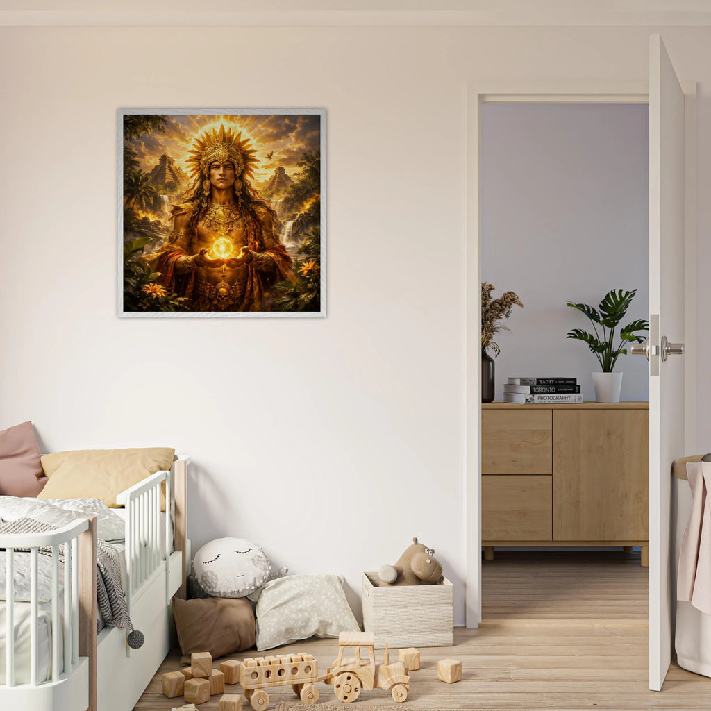 Kinich Ahau – Mythologie Fine Art Print mit Rahmen | babasan
