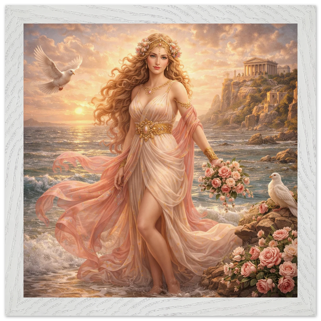 Aphrodite – Mythologie Fine Art Print mit Rahmen | babasan