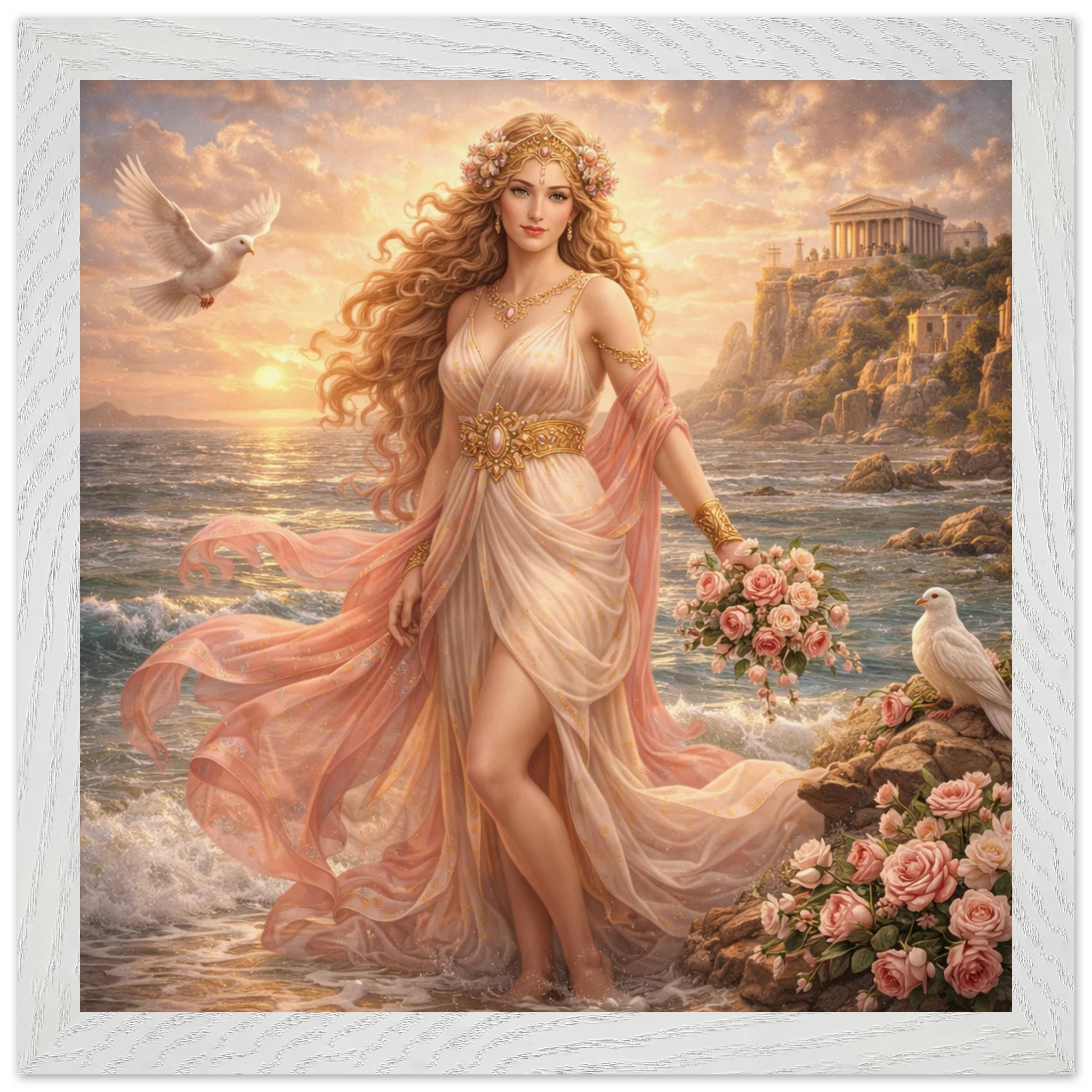 Aphrodite – Mythologie Fine Art Print mit Rahmen | babasan
