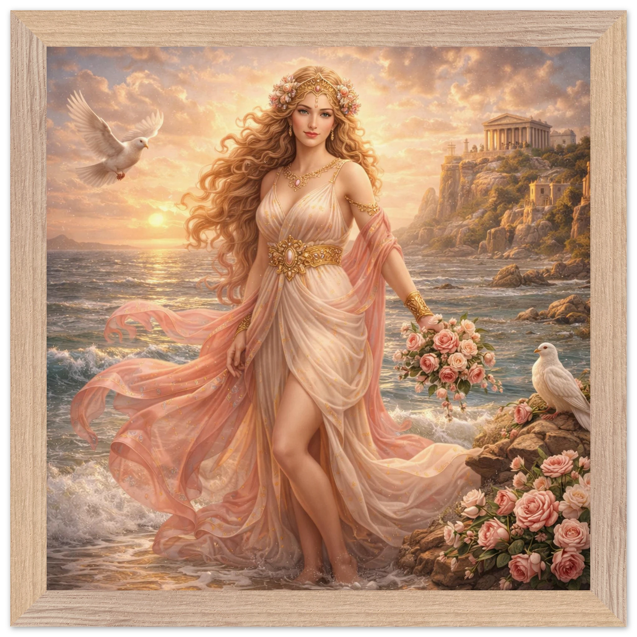 Aphrodite – Mythologie Fine Art Print mit Rahmen | babasan