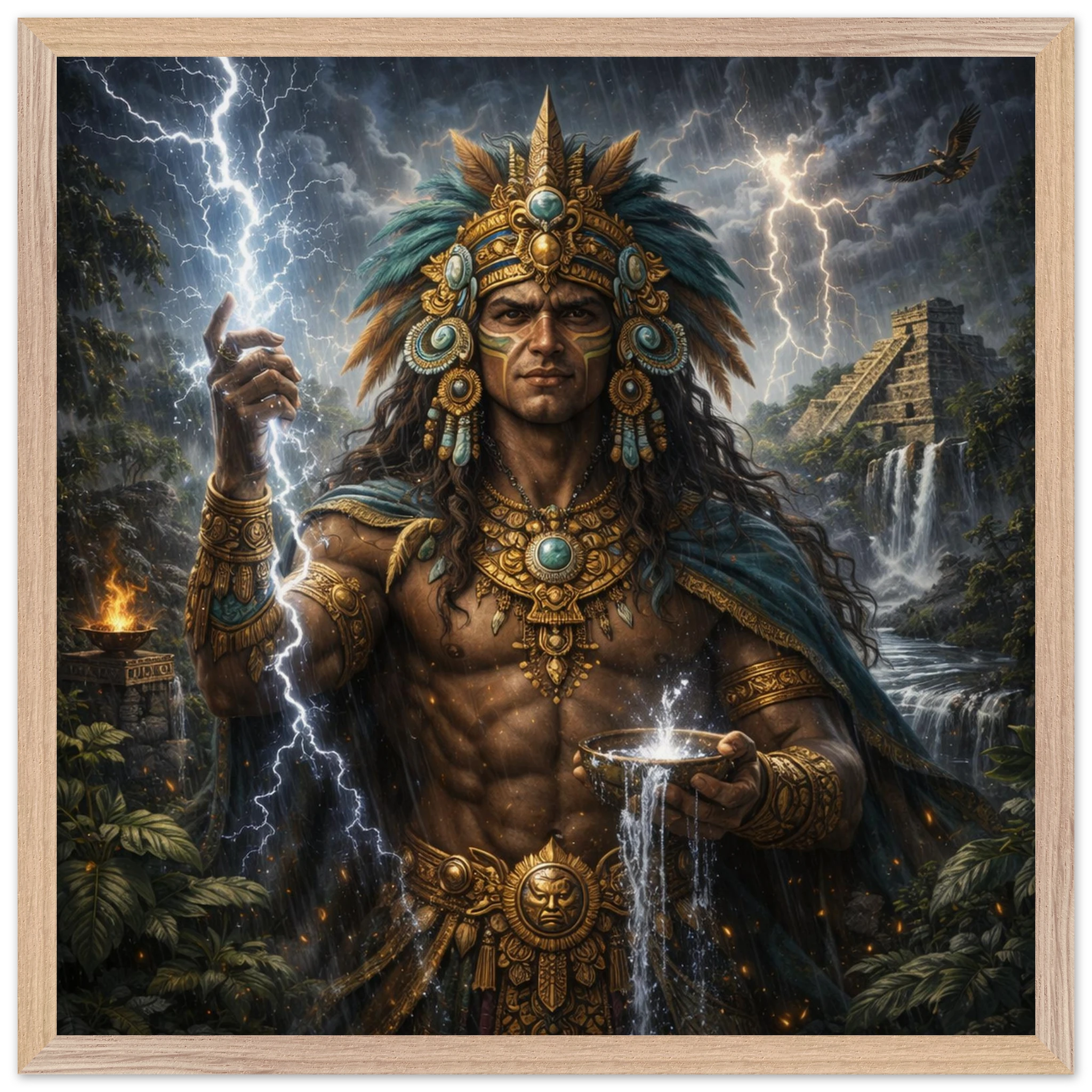 Chaac – Mythologie Fine Art Print mit Rahmen | babasan