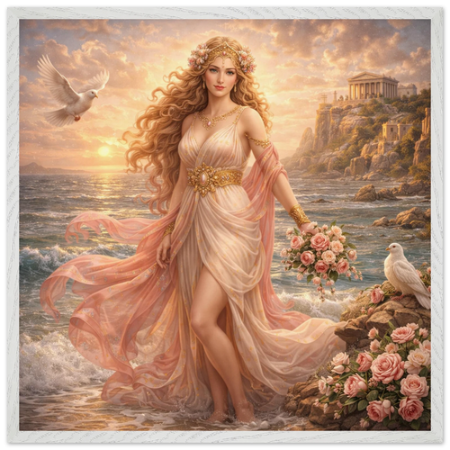 Aphrodite – Mythologie Fine Art Print mit Rahmen | babasan
