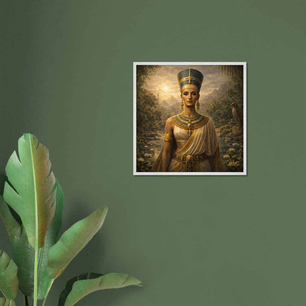 Nofretete – Mythologie Fine Art Print mit Rahmen | babasan
