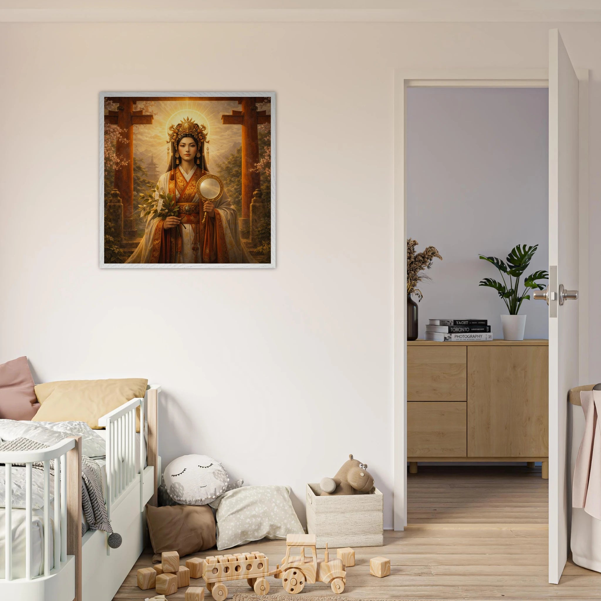 Amaterasu – Mythologie Fine Art Print mit Rahmen | babasan
