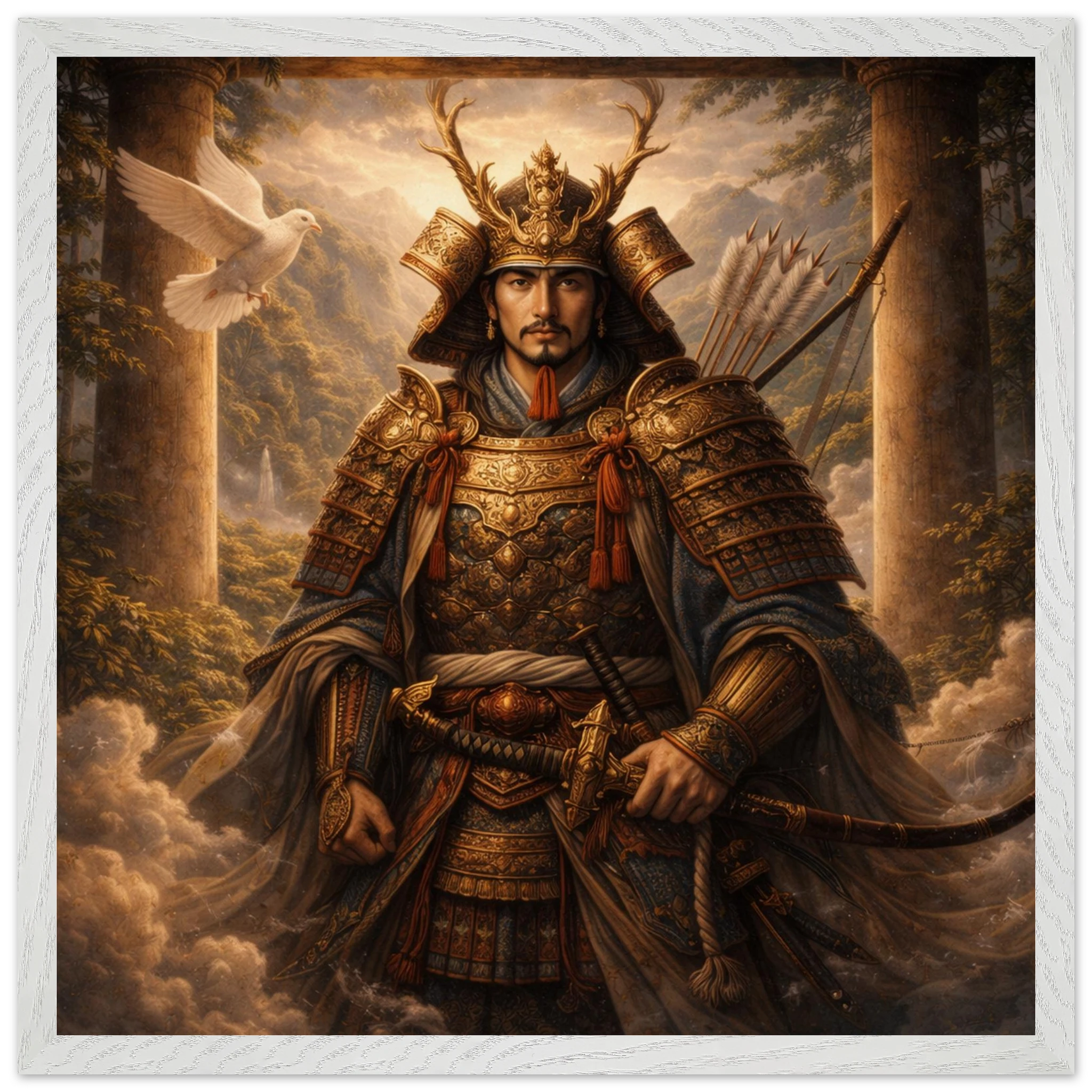 Hachiman – Mythologie Fine Art Print mit Rahmen | babasan