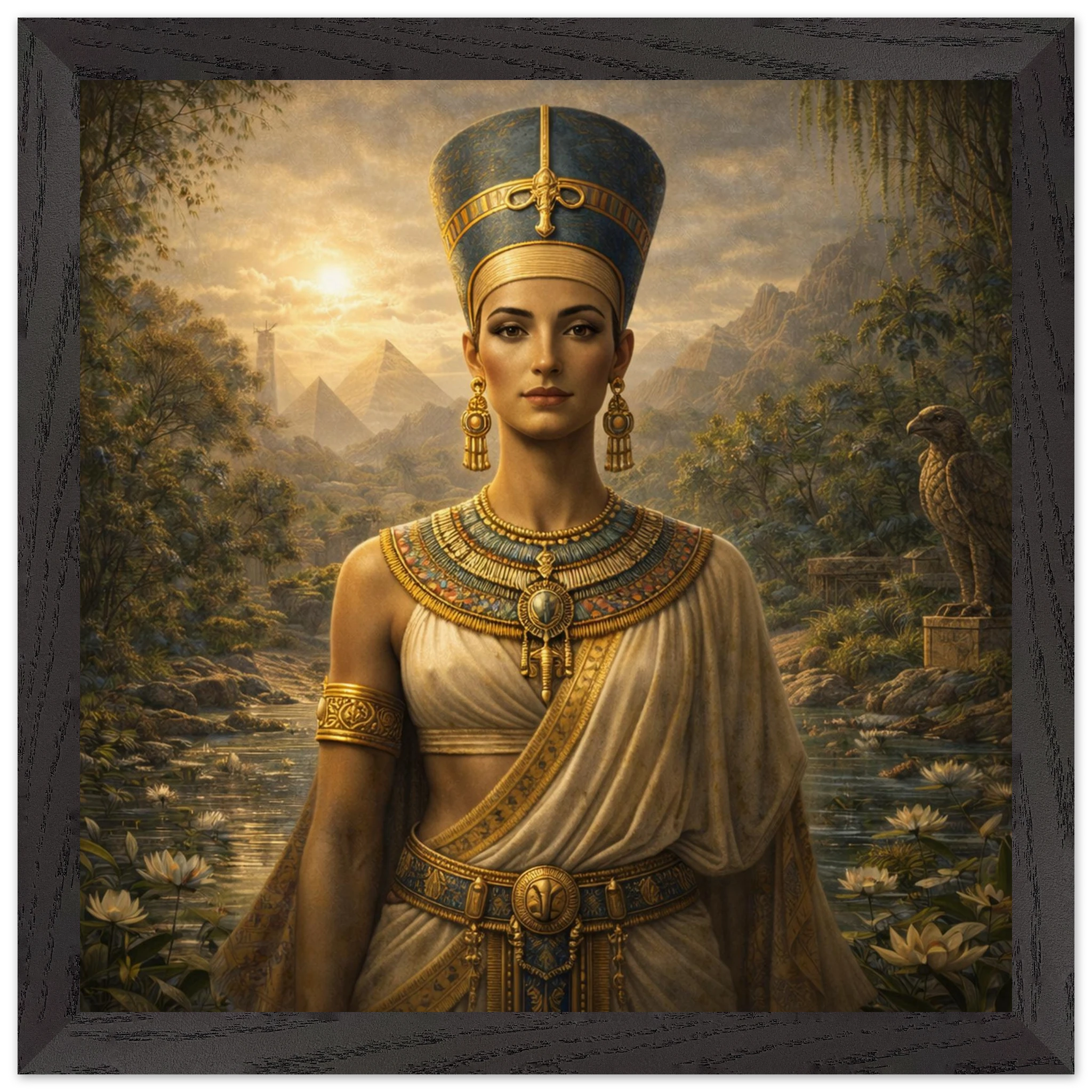 Nofretete – Mythologie Fine Art Print mit Rahmen | babasan