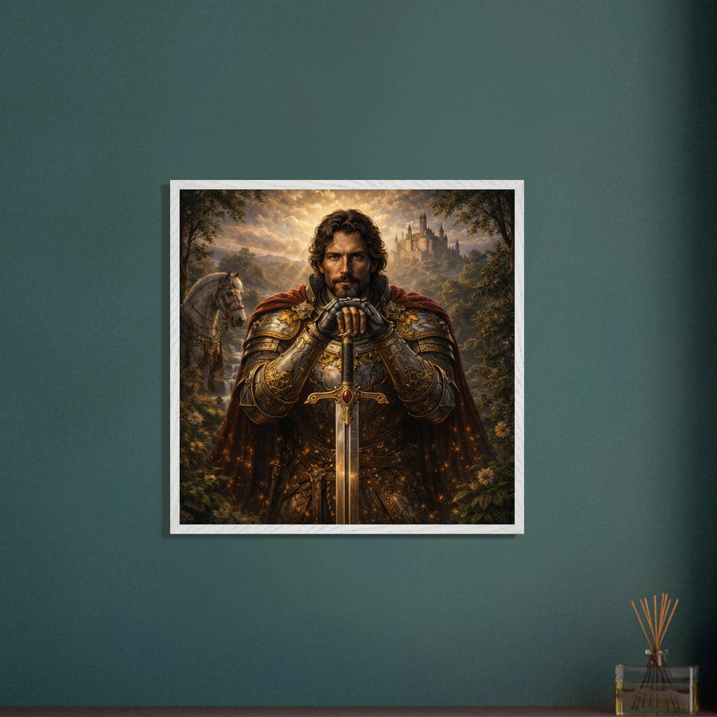 Lancelot – Mythologie Fine Art Print mit Rahmen | babasan