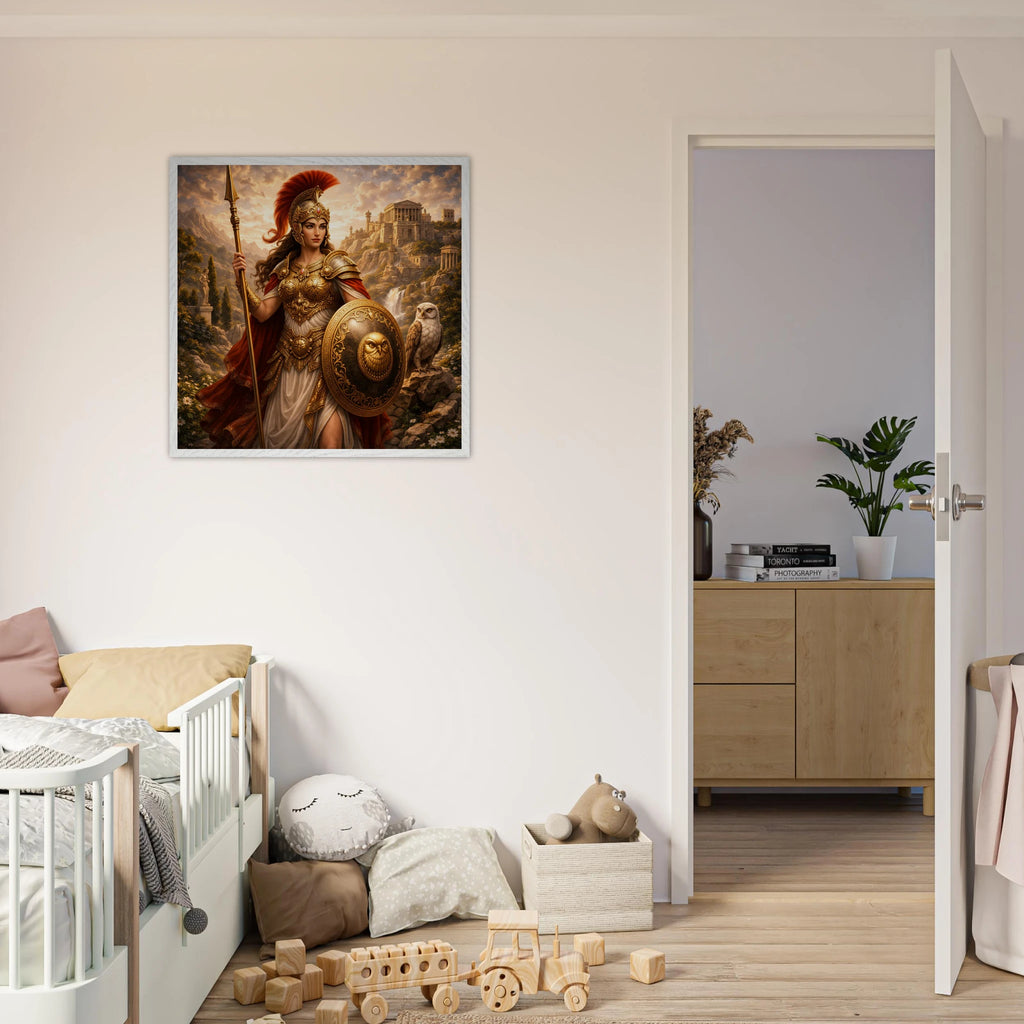 Athena – Mythologie Fine Art Print mit Rahmen | babasan