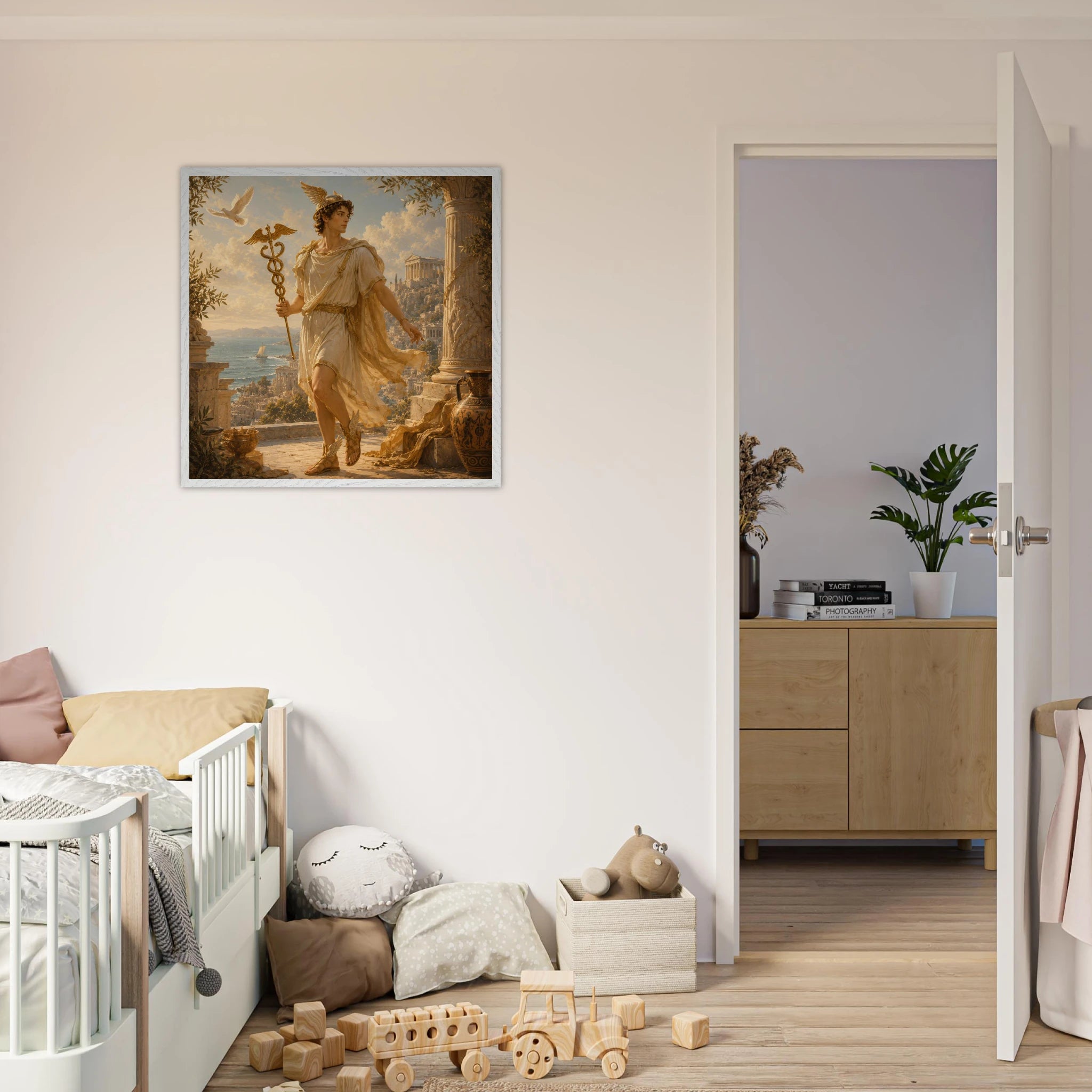 Hermes – Mythologie Fine Art Print mit Rahmen | babasan