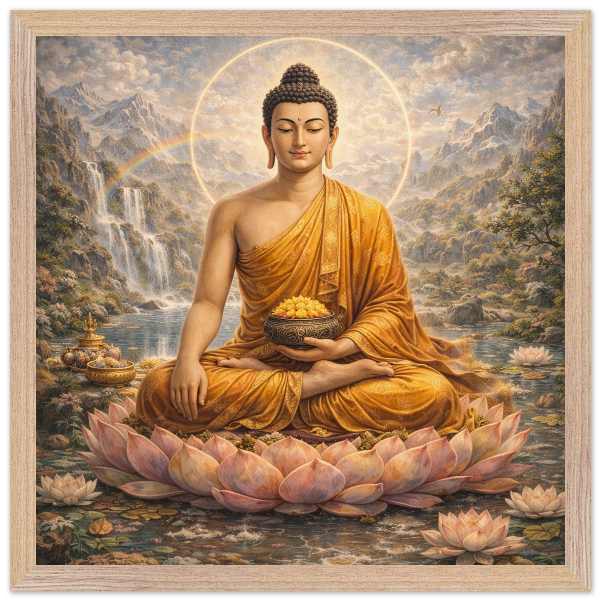 Shakyamuni Buddha – Mythologie Fine Art Print mit Rahmen | babasan