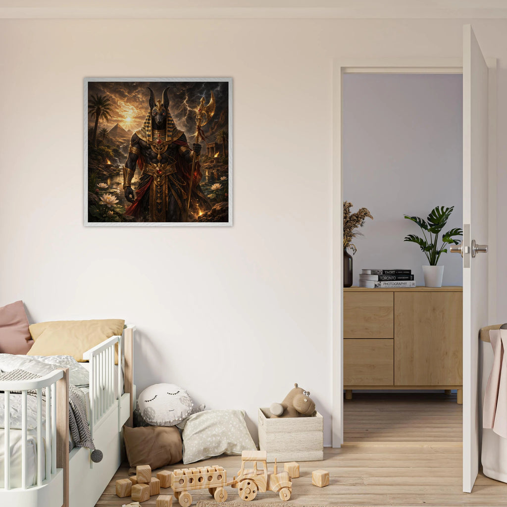 Seth – Mythologie Fine Art Print mit Rahmen | babasan
