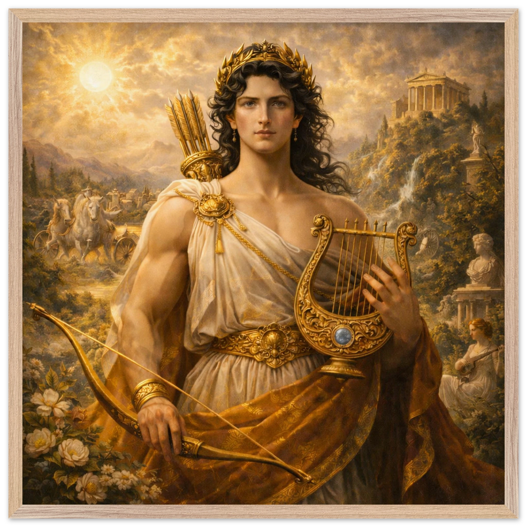 Apollo – Mythologie Fine Art Print mit Rahmen | babasan