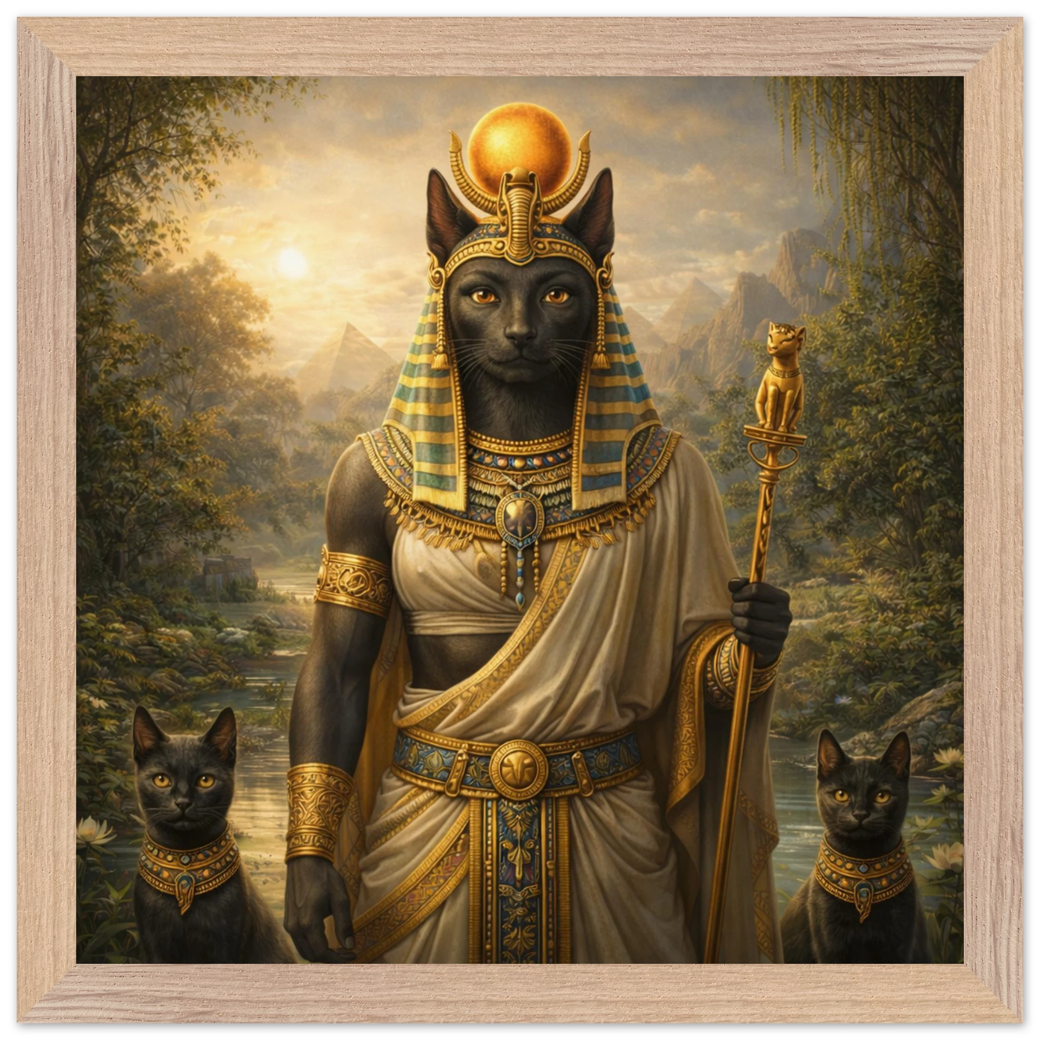 Bastet – Mythologie Fine Art Print mit Rahmen | babasan