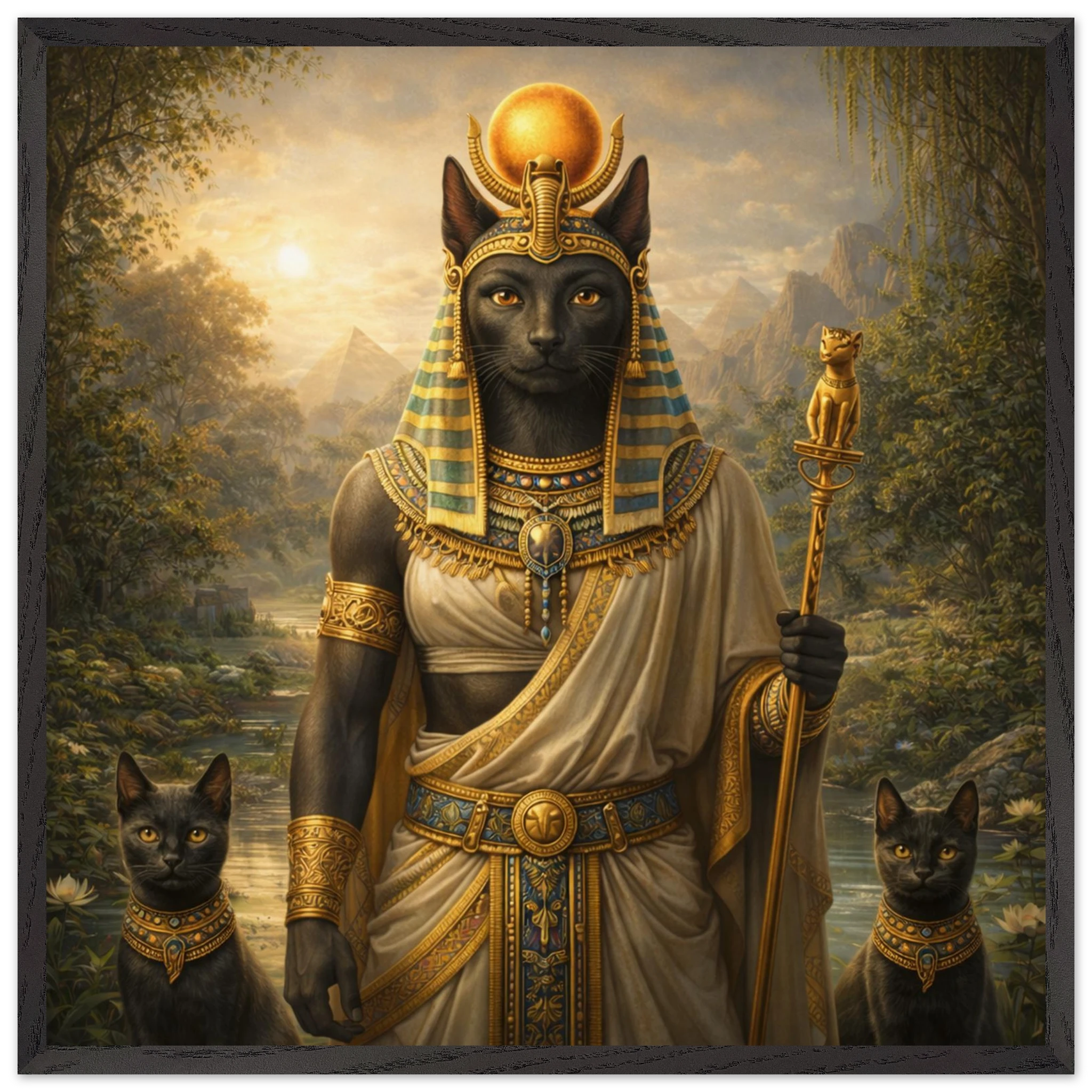 Bastet – Mythologie Fine Art Print mit Rahmen | babasan