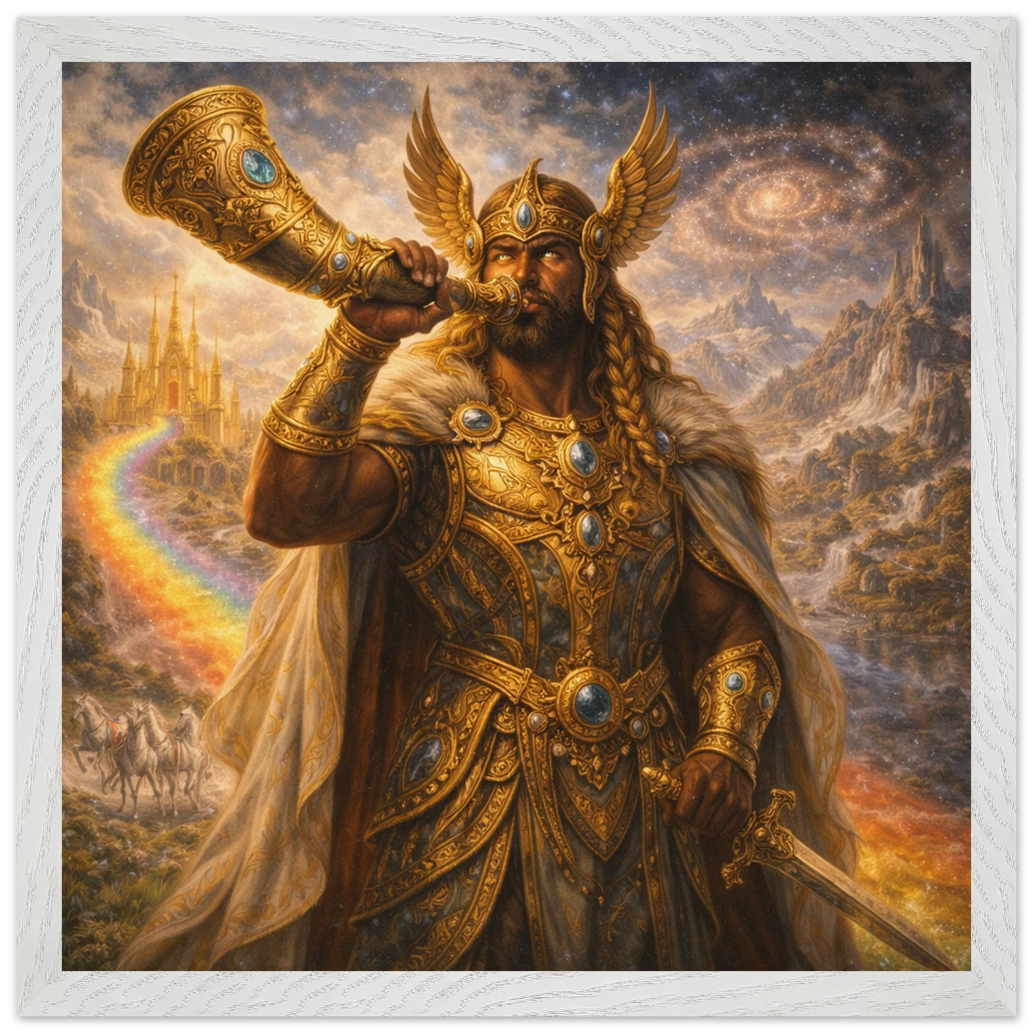 Heimdall – Mythologie Fine Art Print mit Rahmen | babasan