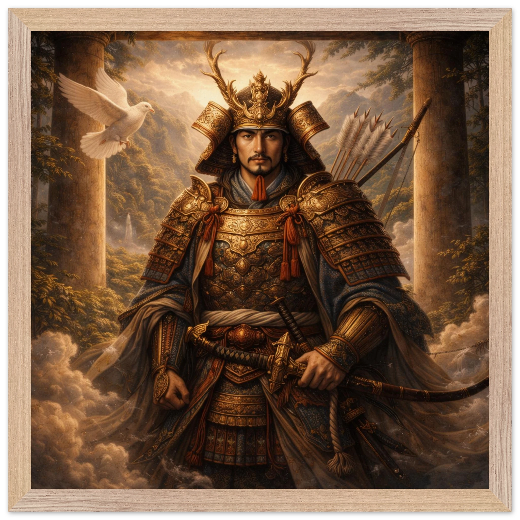 Hachiman – Mythologie Fine Art Print mit Rahmen | babasan