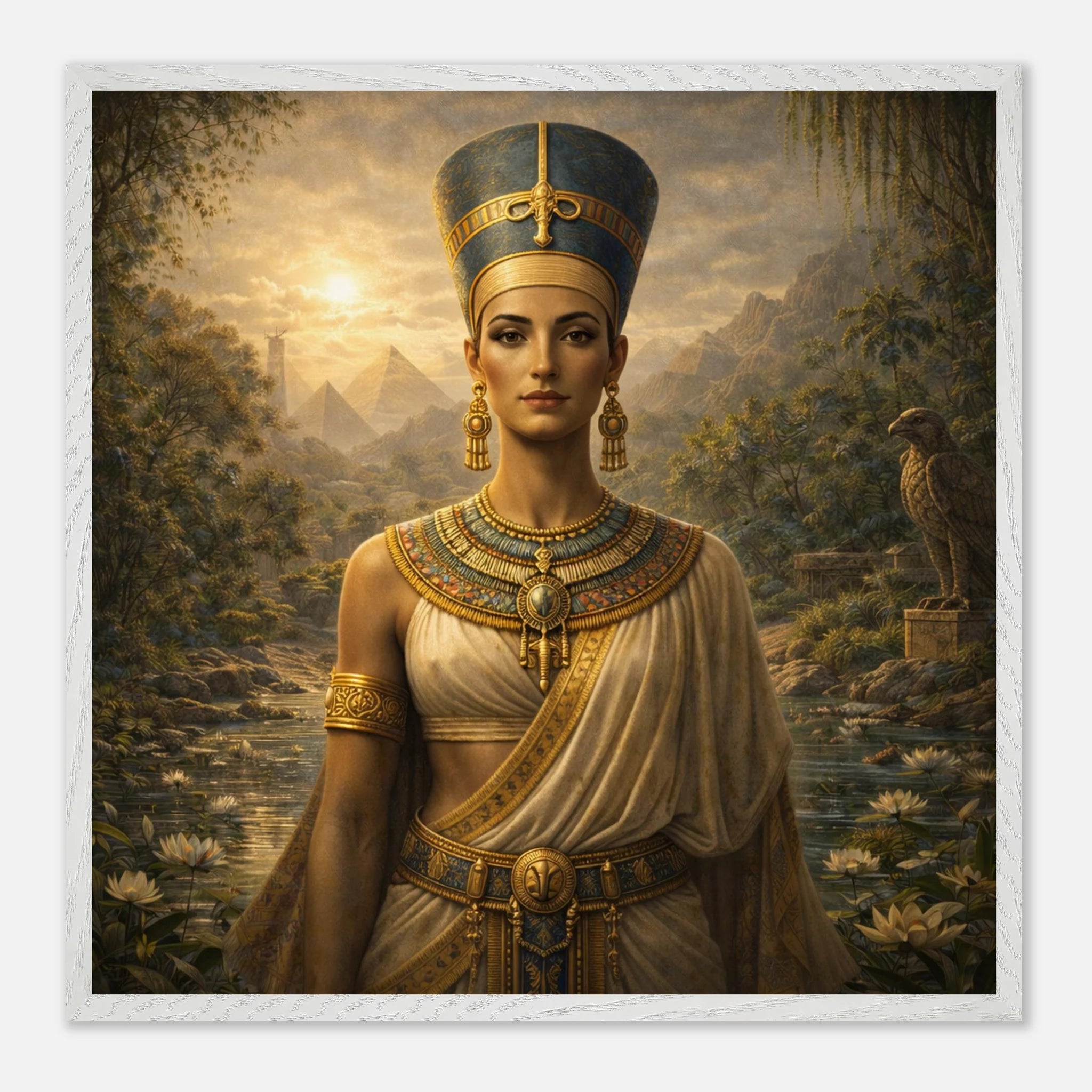 Nofretete – Mythologie Fine Art Print mit Rahmen | babasan