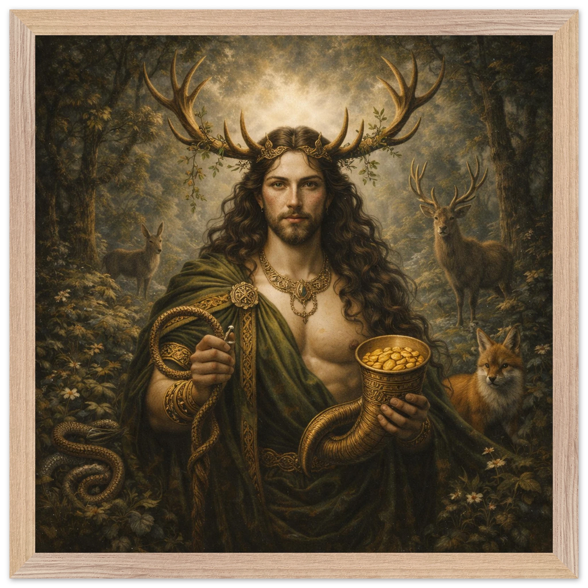 Cernunnos – Mythologie Fine Art Print mit Rahmen | babasan