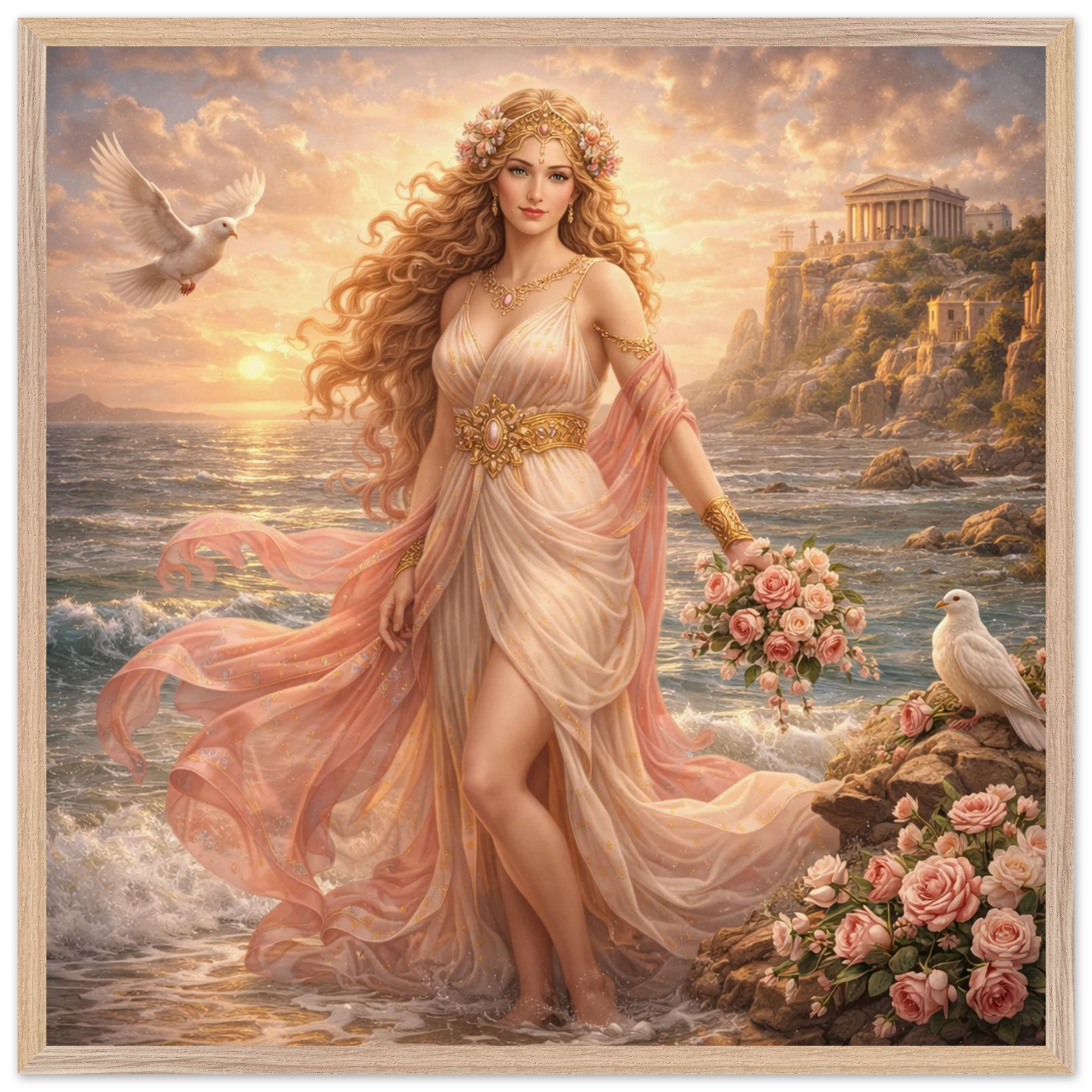 Aphrodite – Mythologie Fine Art Print mit Rahmen | babasan