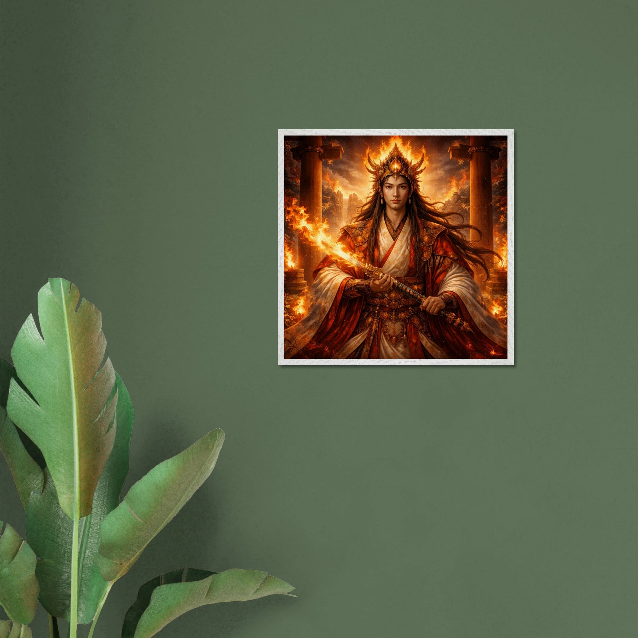 Kagutsuchi – Mythologie Fine Art Print mit Rahmen | babasan