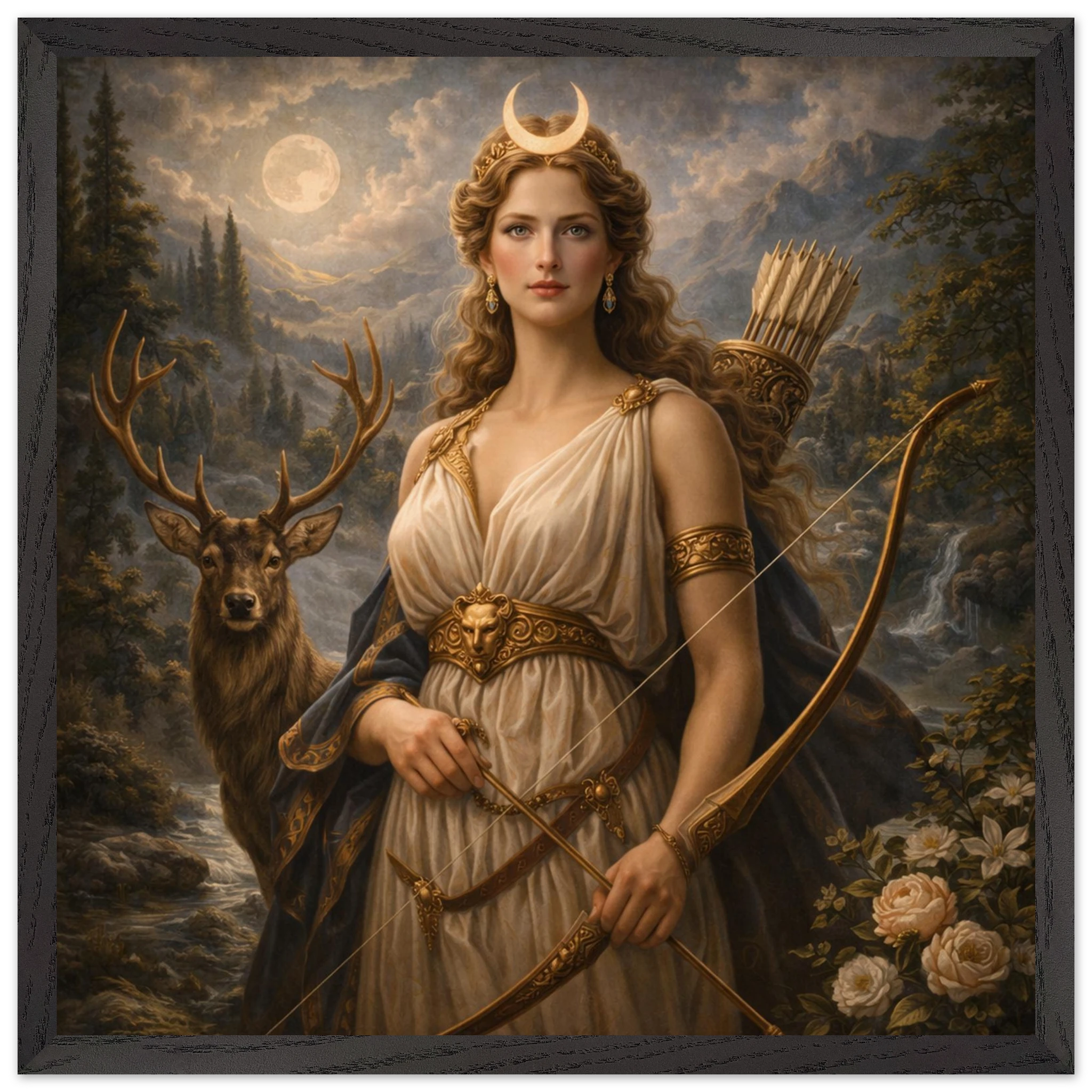 Diana – Mythologie Fine Art Print mit Rahmen | babasan