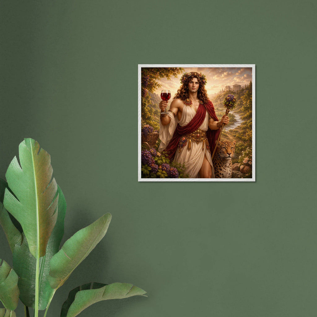 Dionysos – Mythologie Fine Art Print mit Rahmen | babasan
