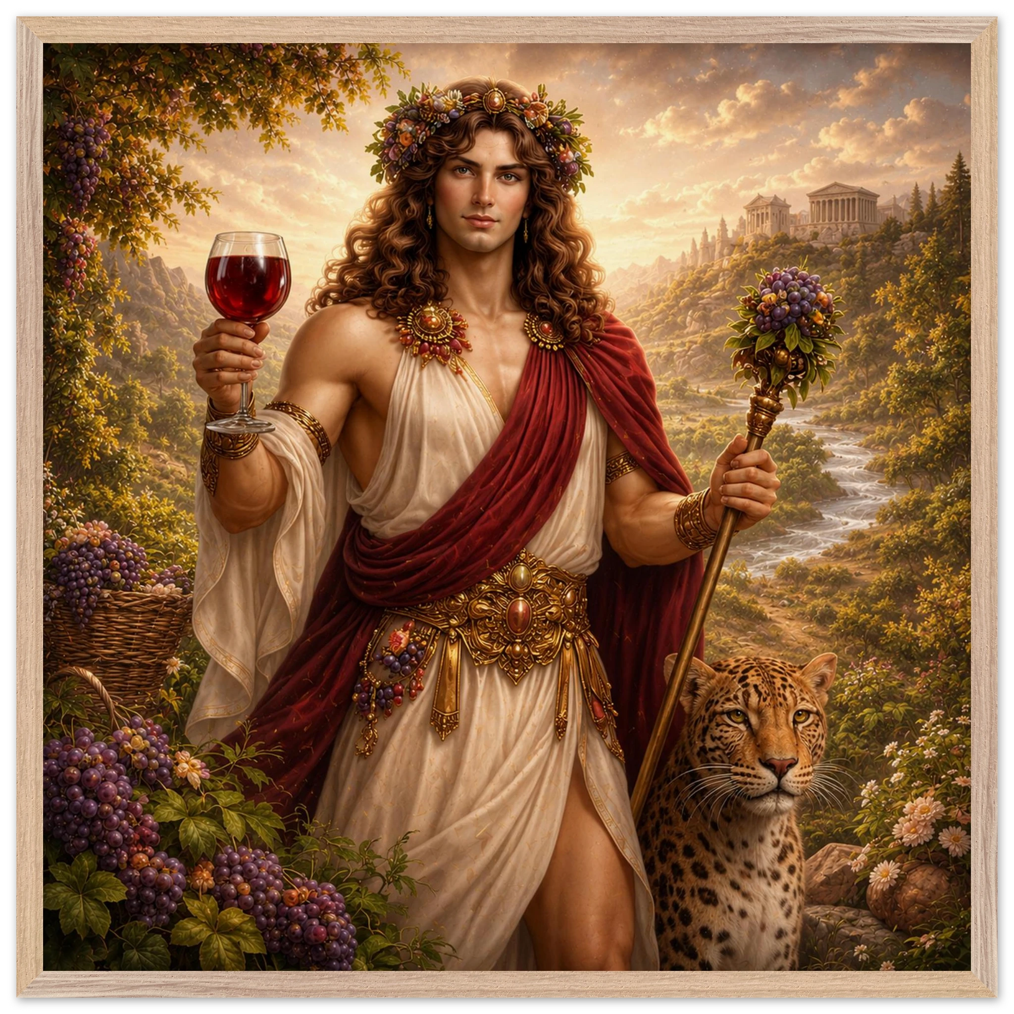 Dionysos – Mythologie Fine Art Print mit Rahmen | babasan