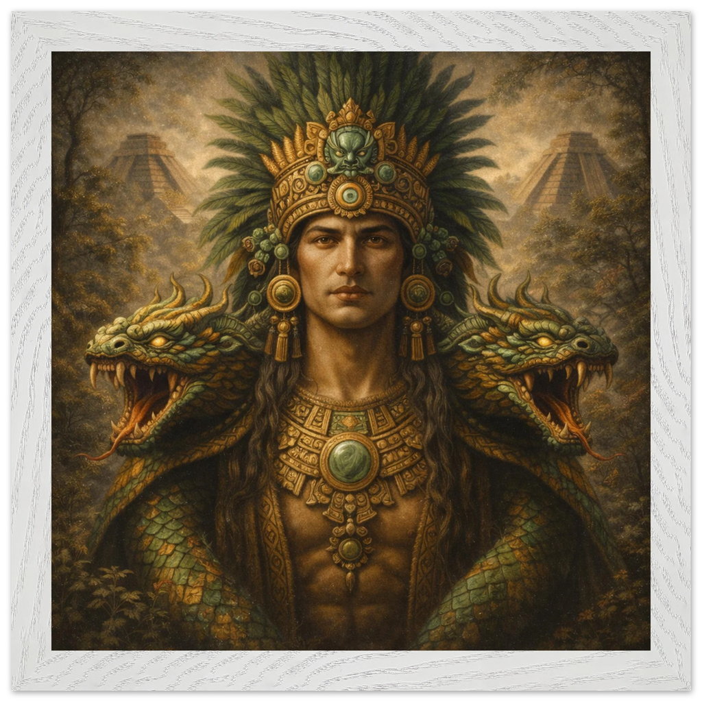 Kukulkan – Mythologie Fine Art Print mit Rahmen | babasan