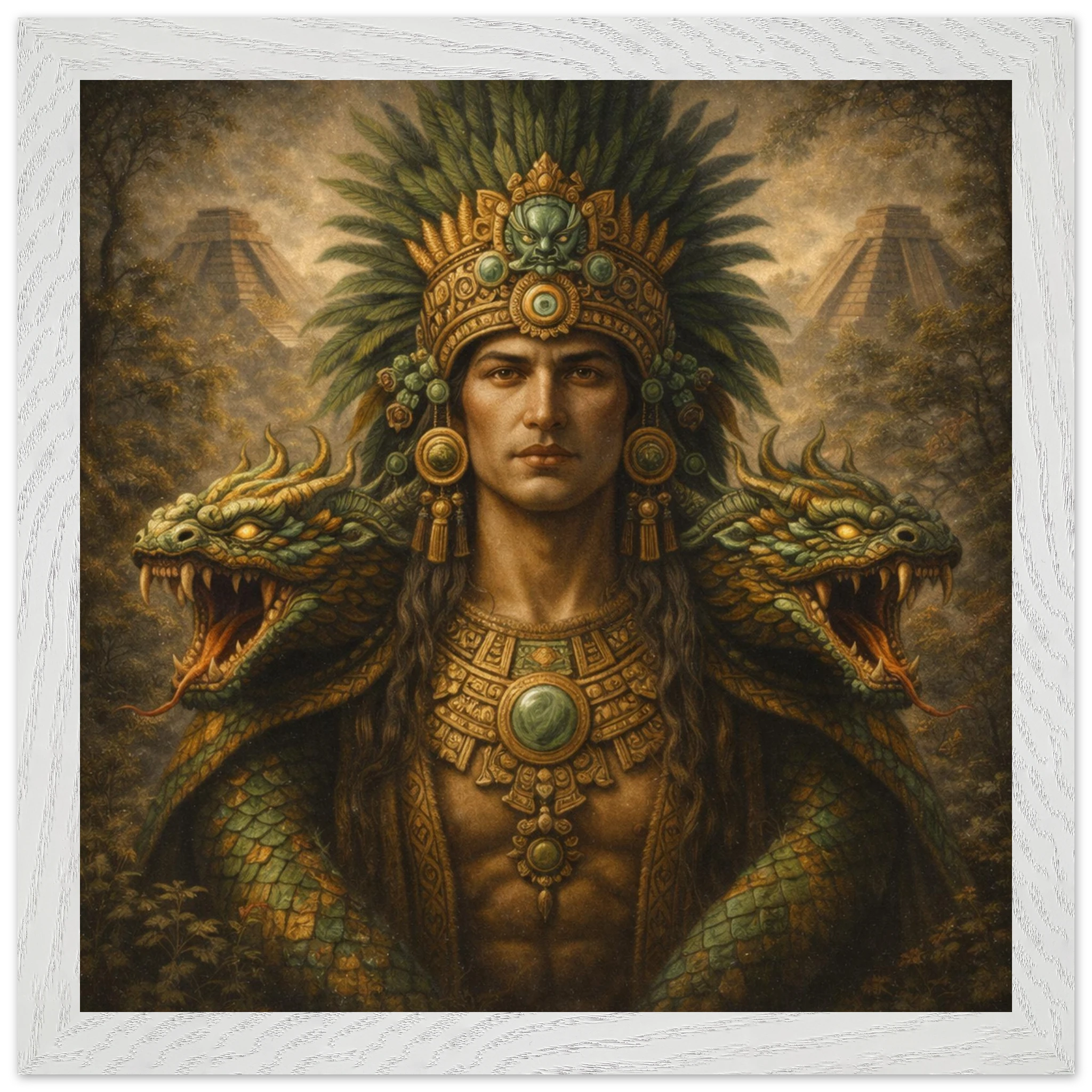 Kukulkan – Mythologie Fine Art Print mit Rahmen | babasan