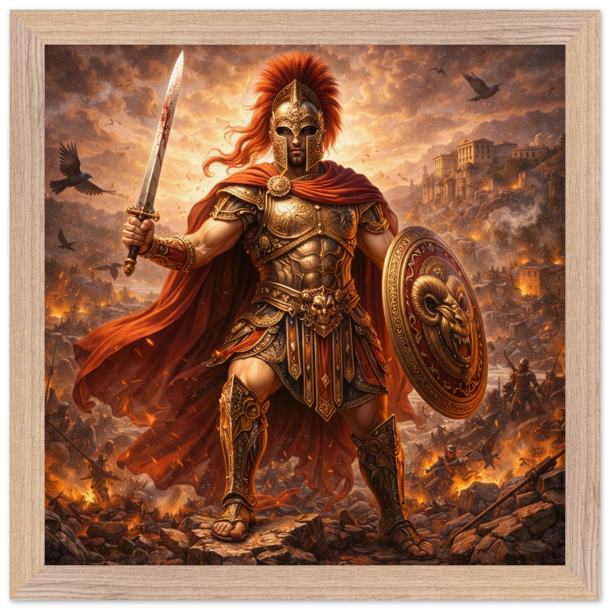 Ares – Mythologie Fine Art Print mit Rahmen | babasan