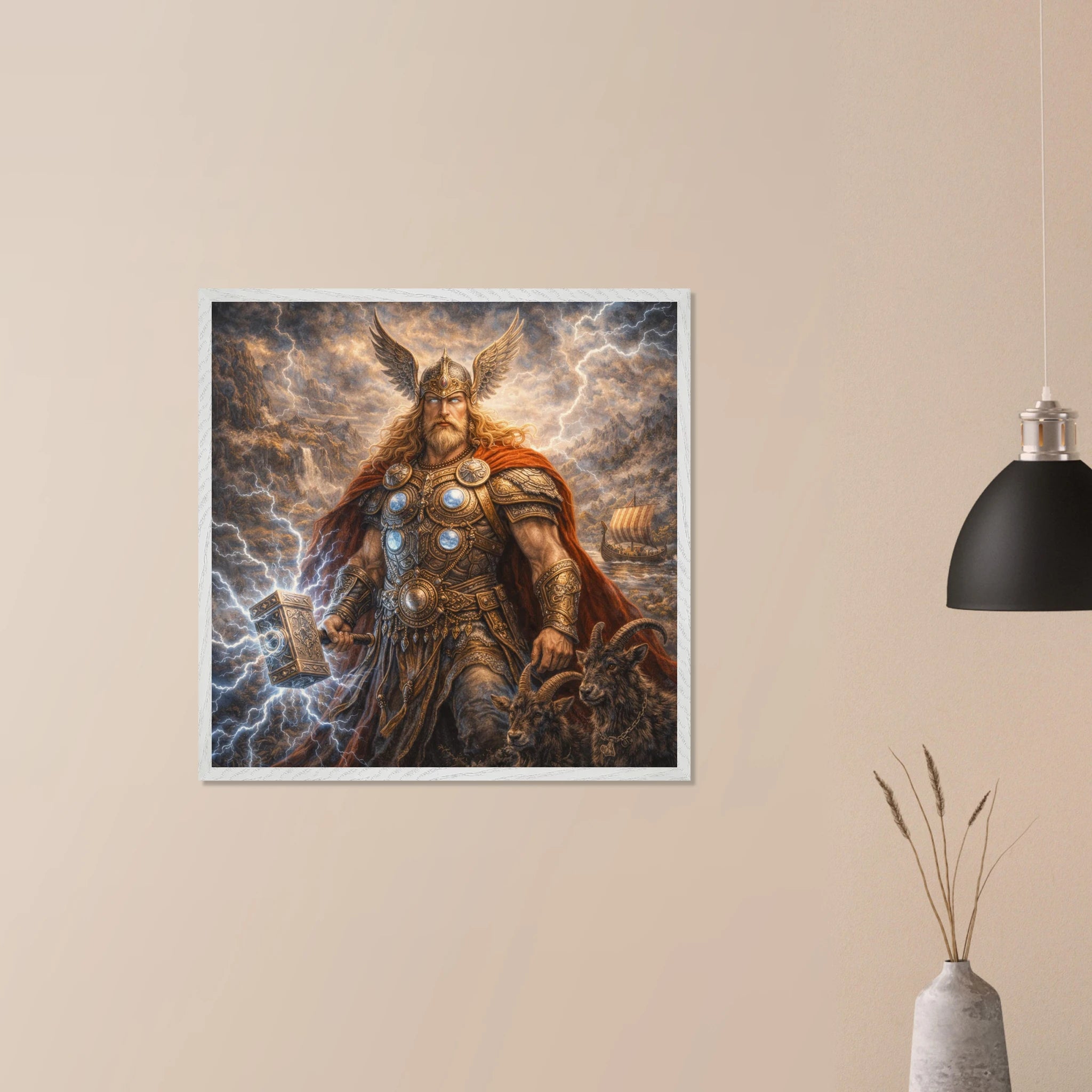 Thor – Mythologie Fine Art Print mit Rahmen | babasan
