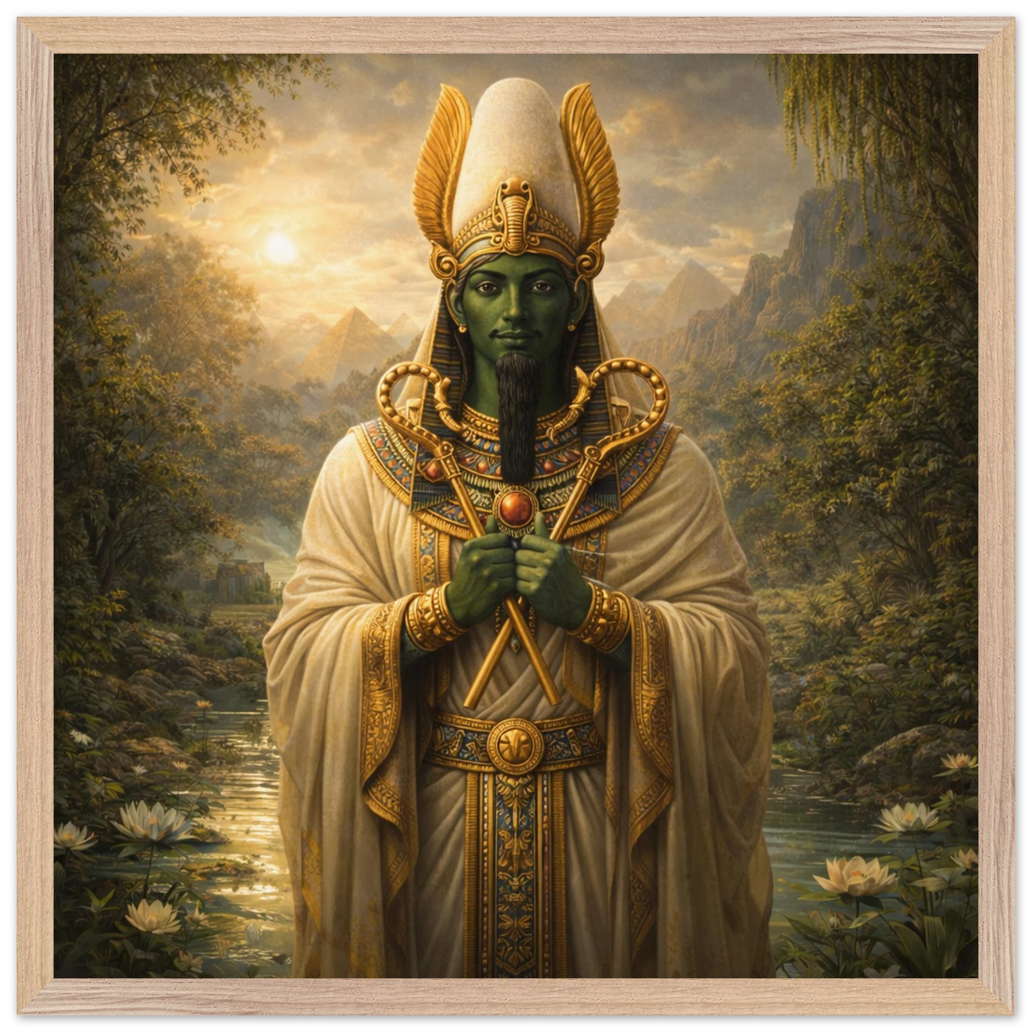 Osiris – Mythologie Fine Art Print mit Rahmen | babasan