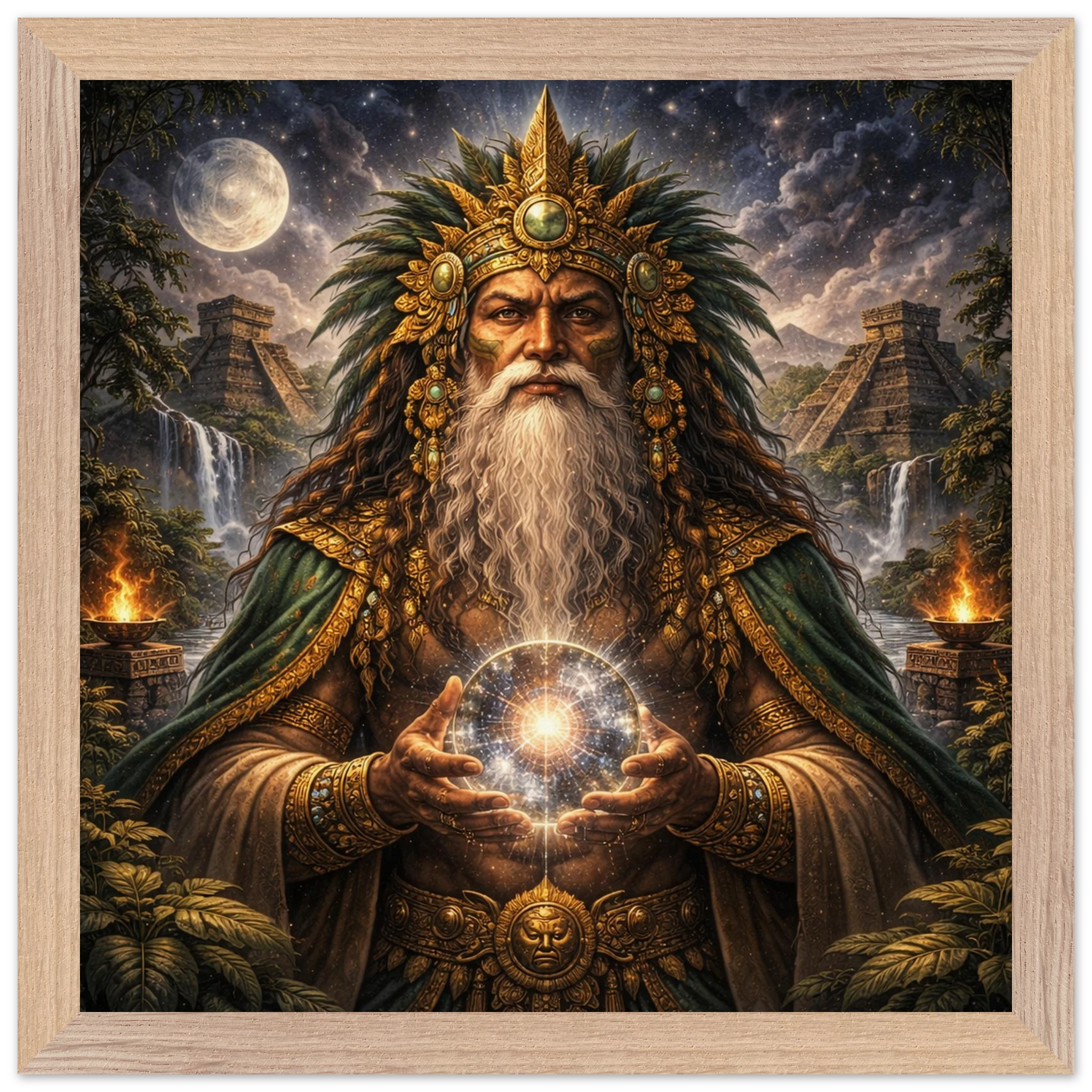 Itzamna – Mythologie Fine Art Print mit Rahmen | babasan